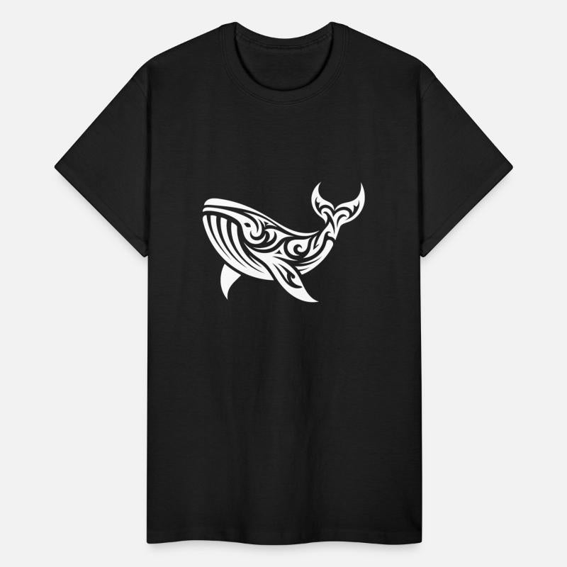 Tribal Tattoo Style Whale Swimming Sea Creature