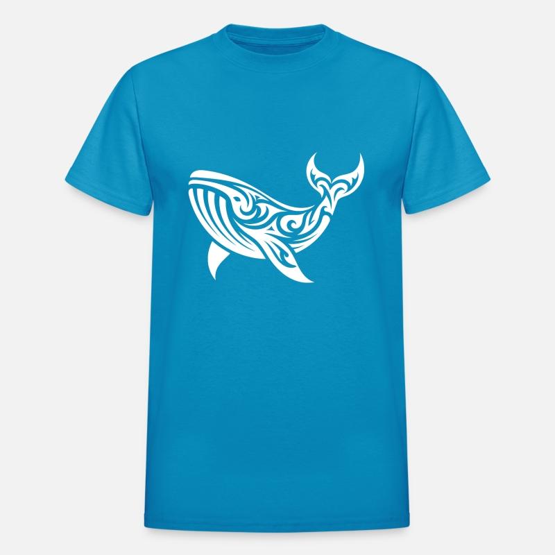Tribal Tattoo Style Whale Swimming Sea Creature