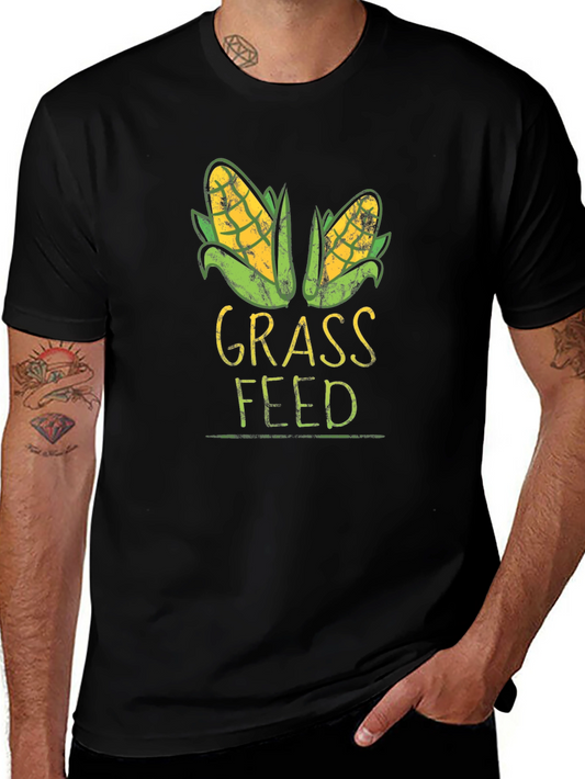 Grass Feed T-Shirt - Quirky Corn Graphic Tee