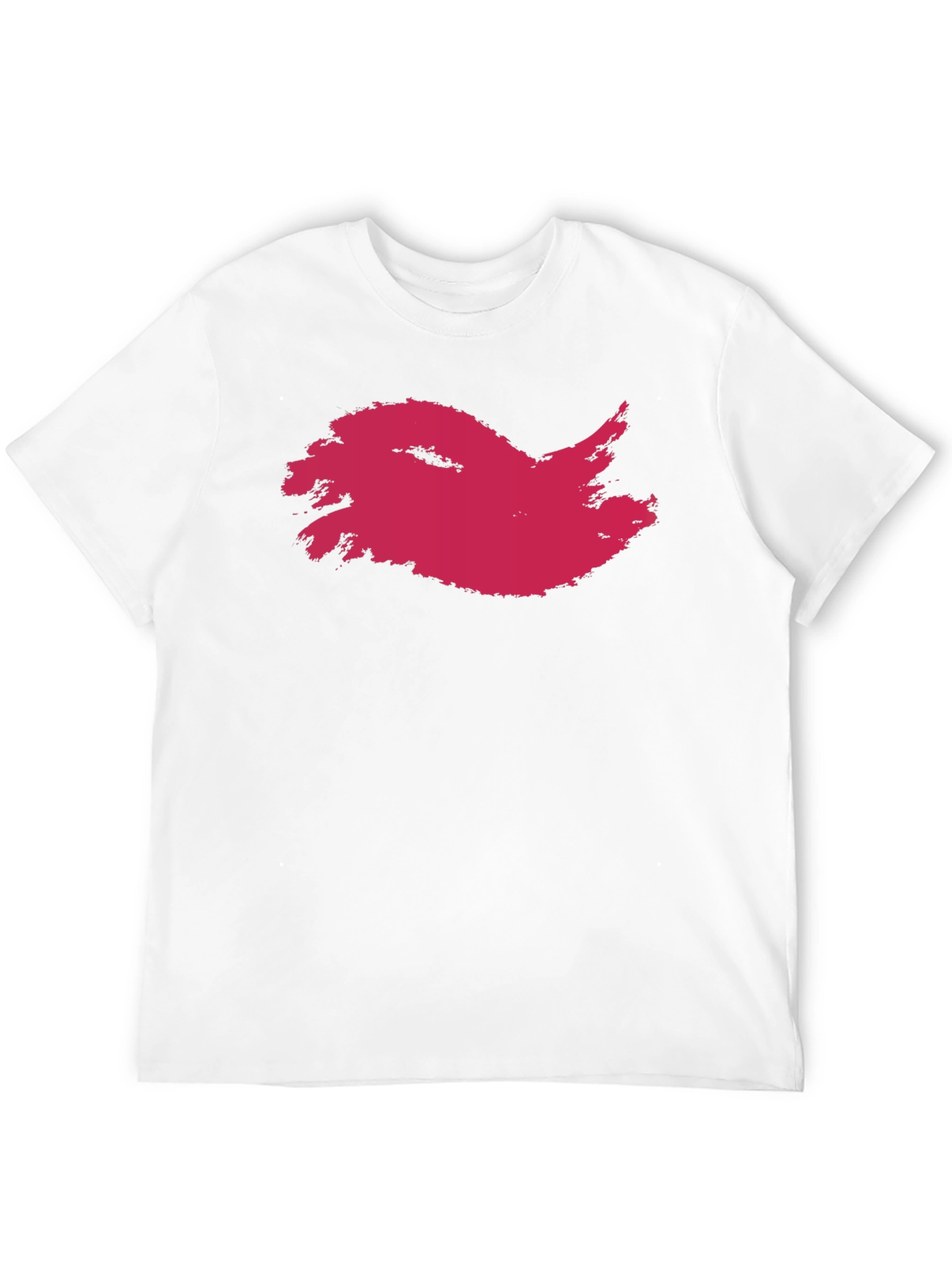 Mens Black T-Shirt with Abstract Crimson Print