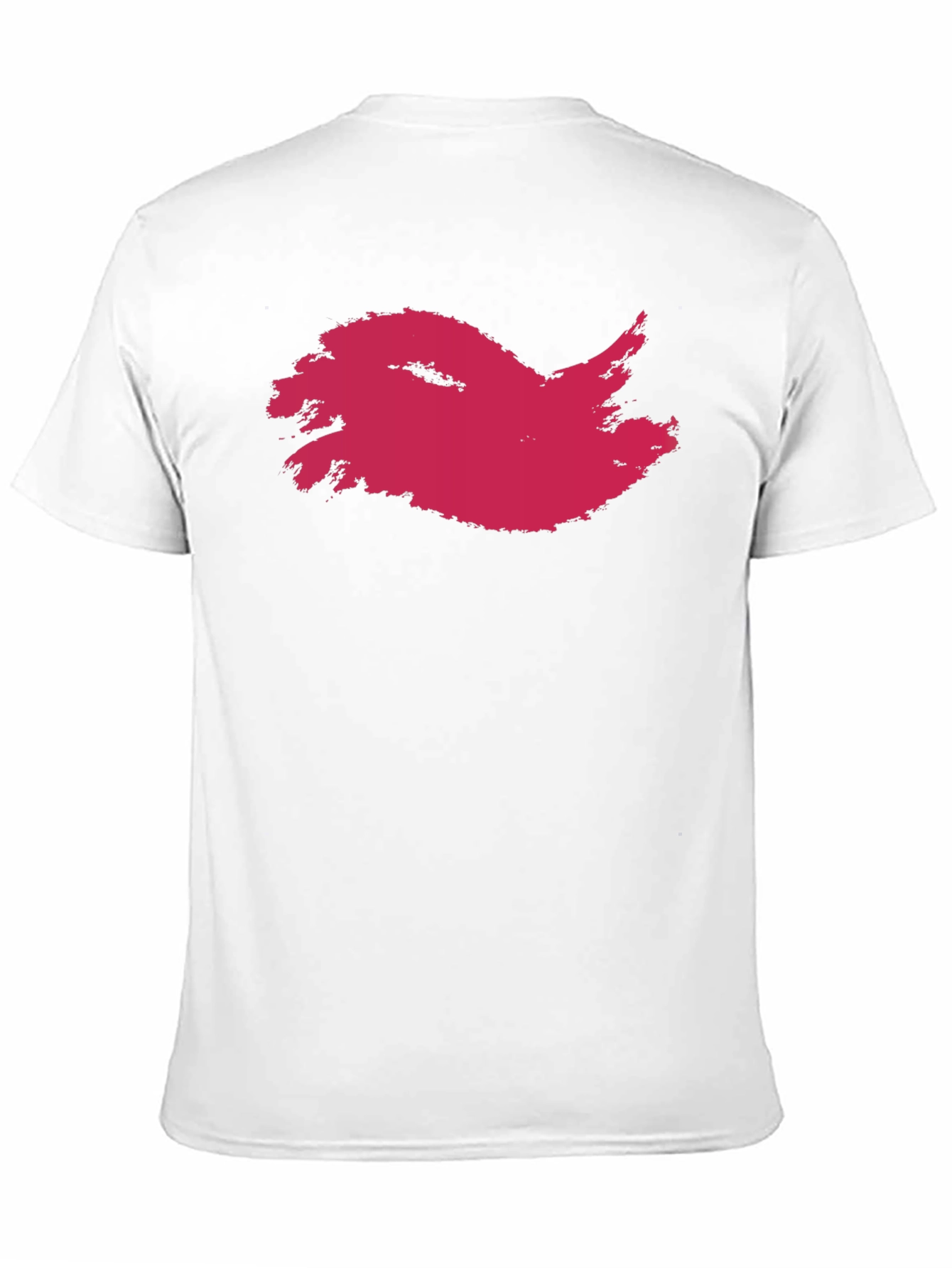 Mens Black T-Shirt with Abstract Crimson Print