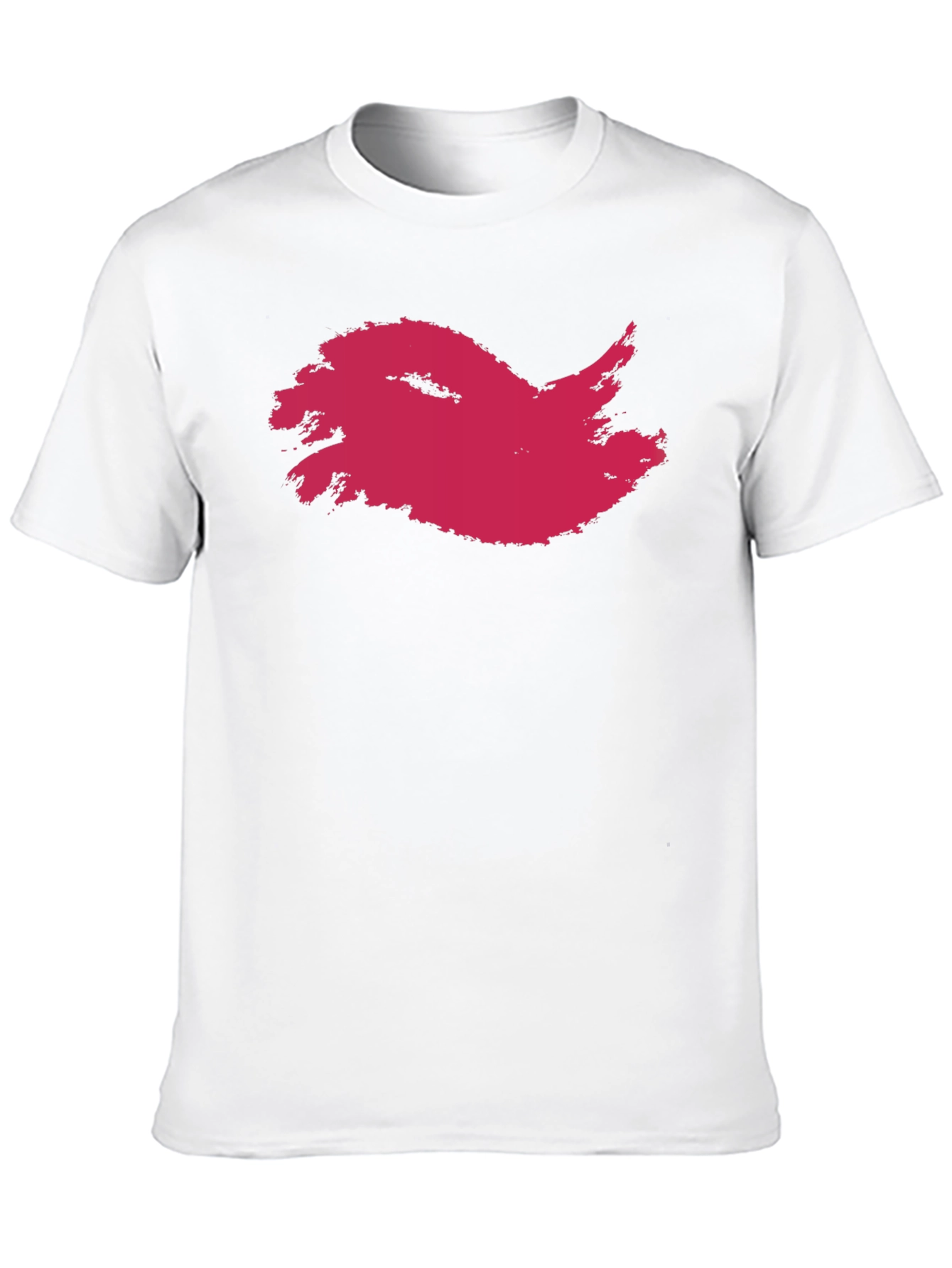 Mens Black T-Shirt with Abstract Crimson Print