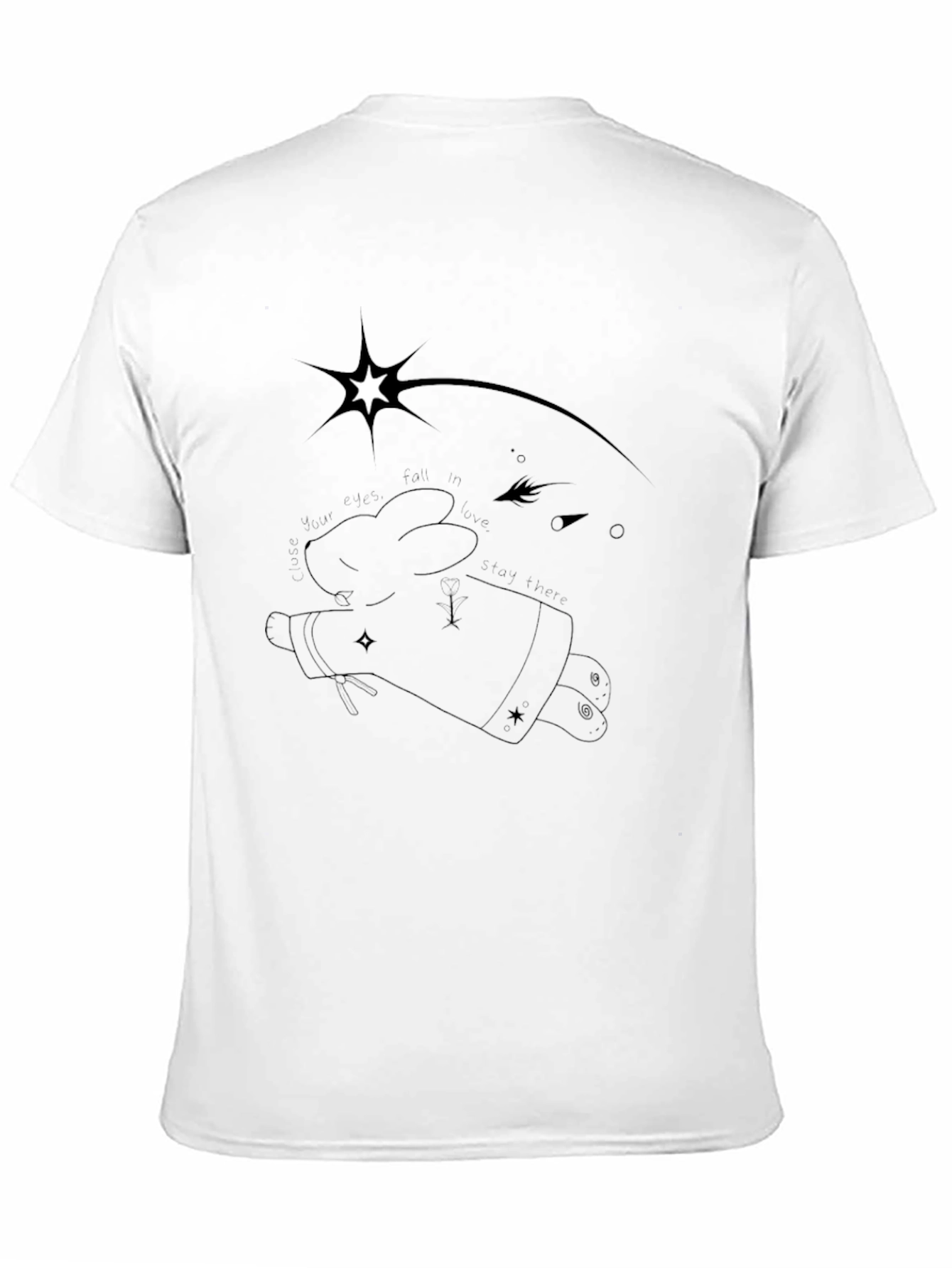 Mens Black Graphic Tee - Quirky Star Design