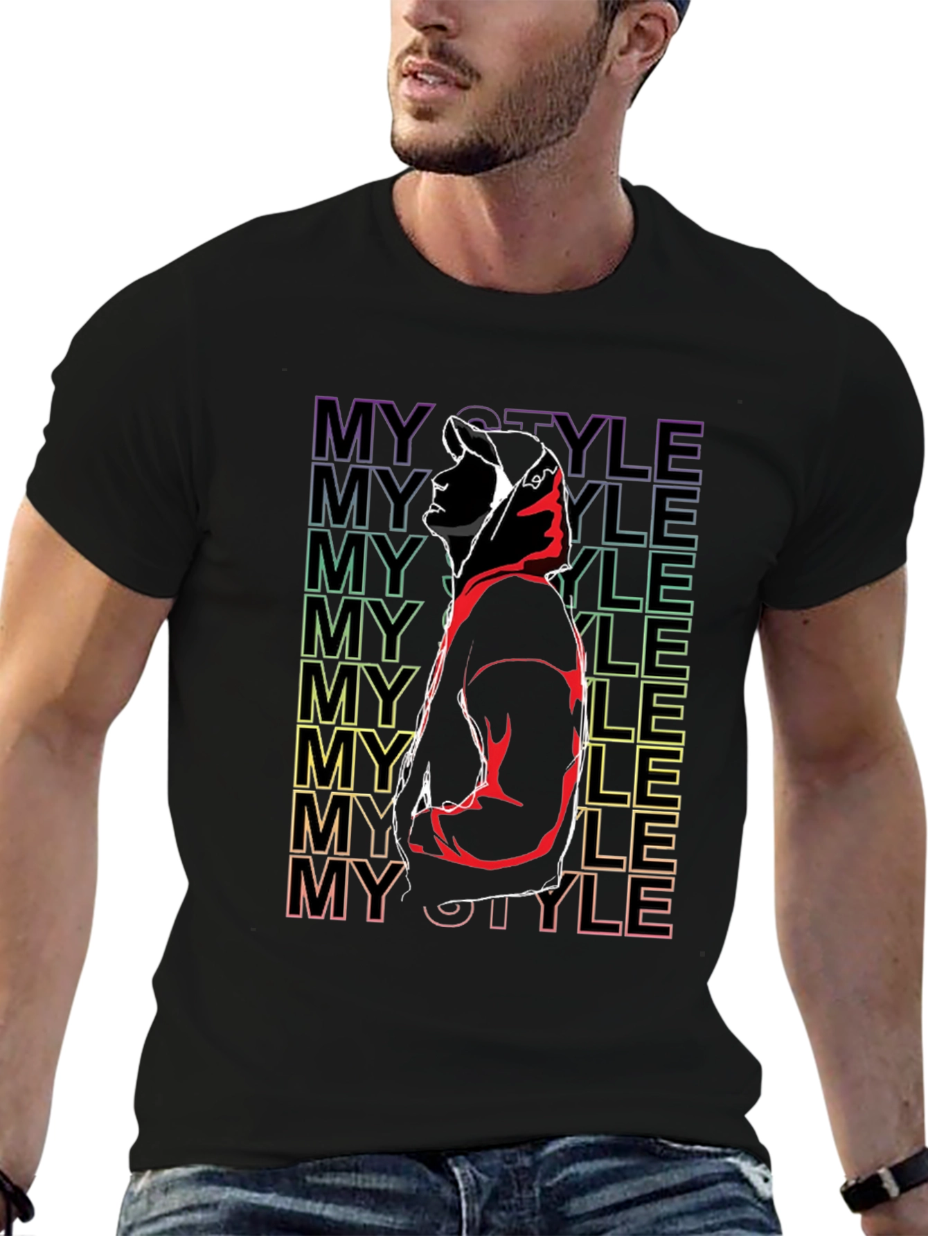My Style Graphic Print Black T-Shirt