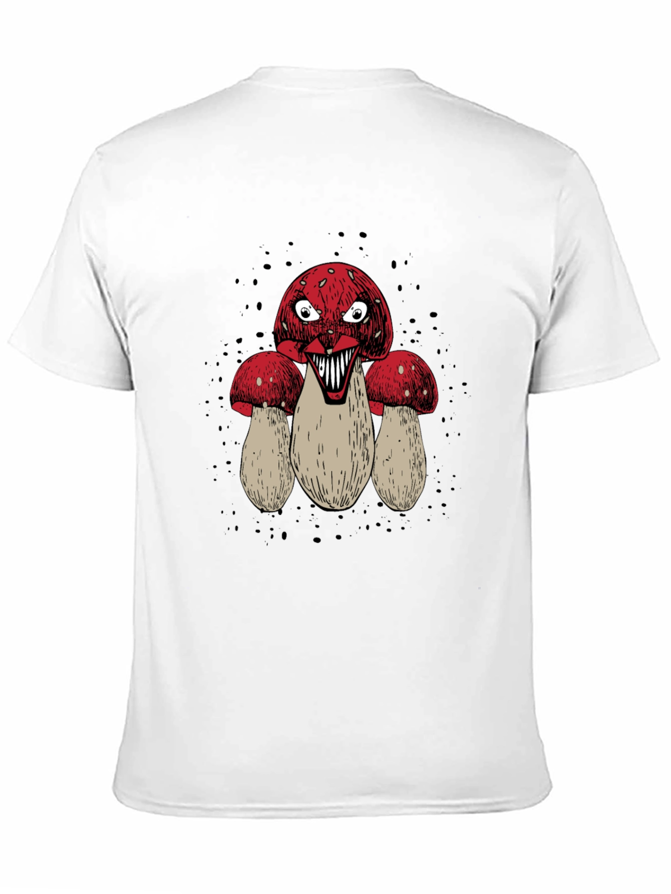 Creepy Mushroom Graphic Tee - Mens Black T-Shirt