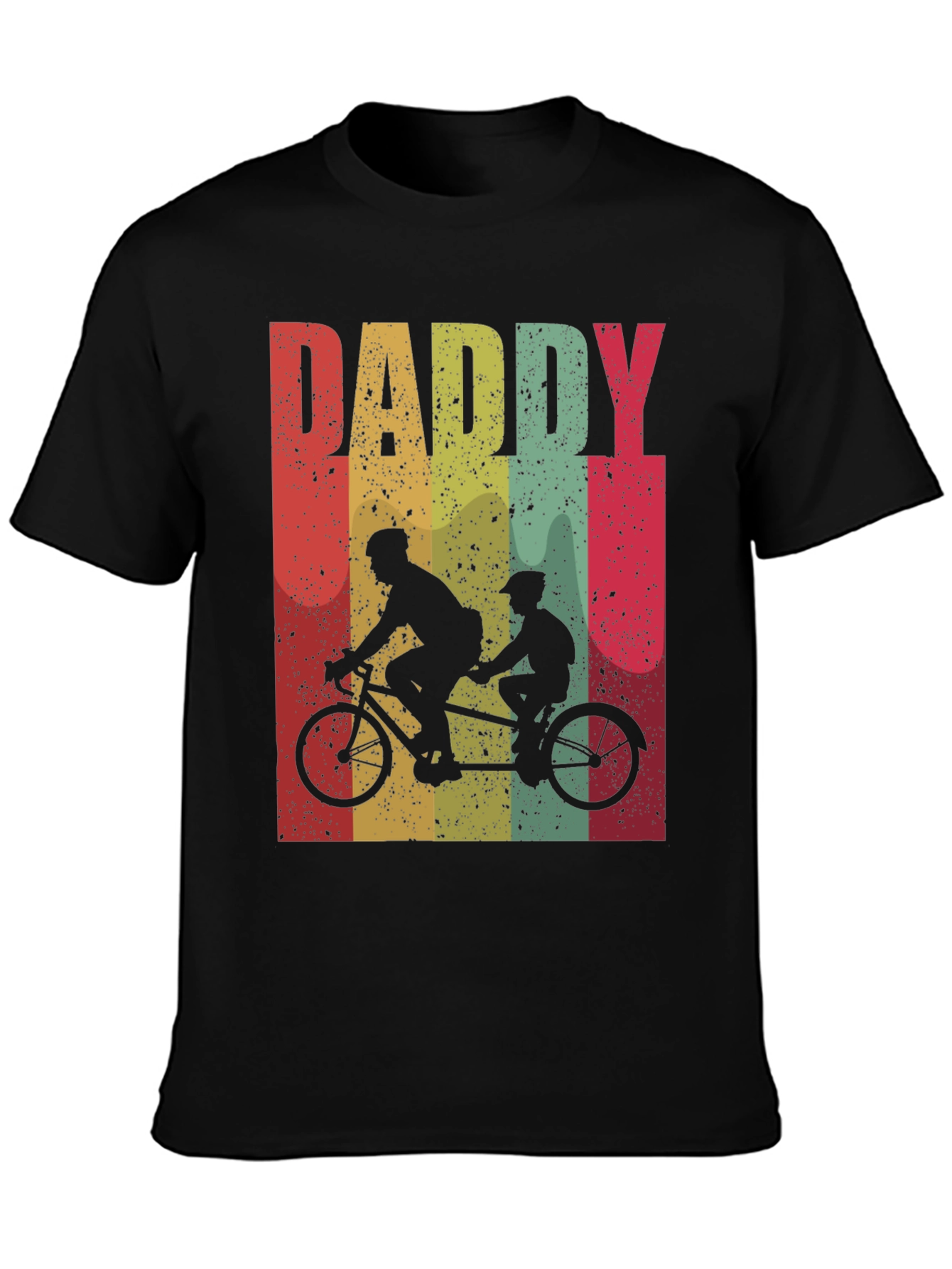Retro Daddy Tandem Bike T-Shirt - Fathers Day Gift