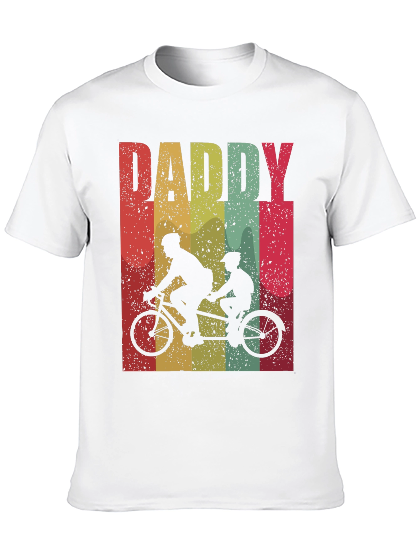Retro Daddy Tandem Bike T-Shirt - Fathers Day Gift