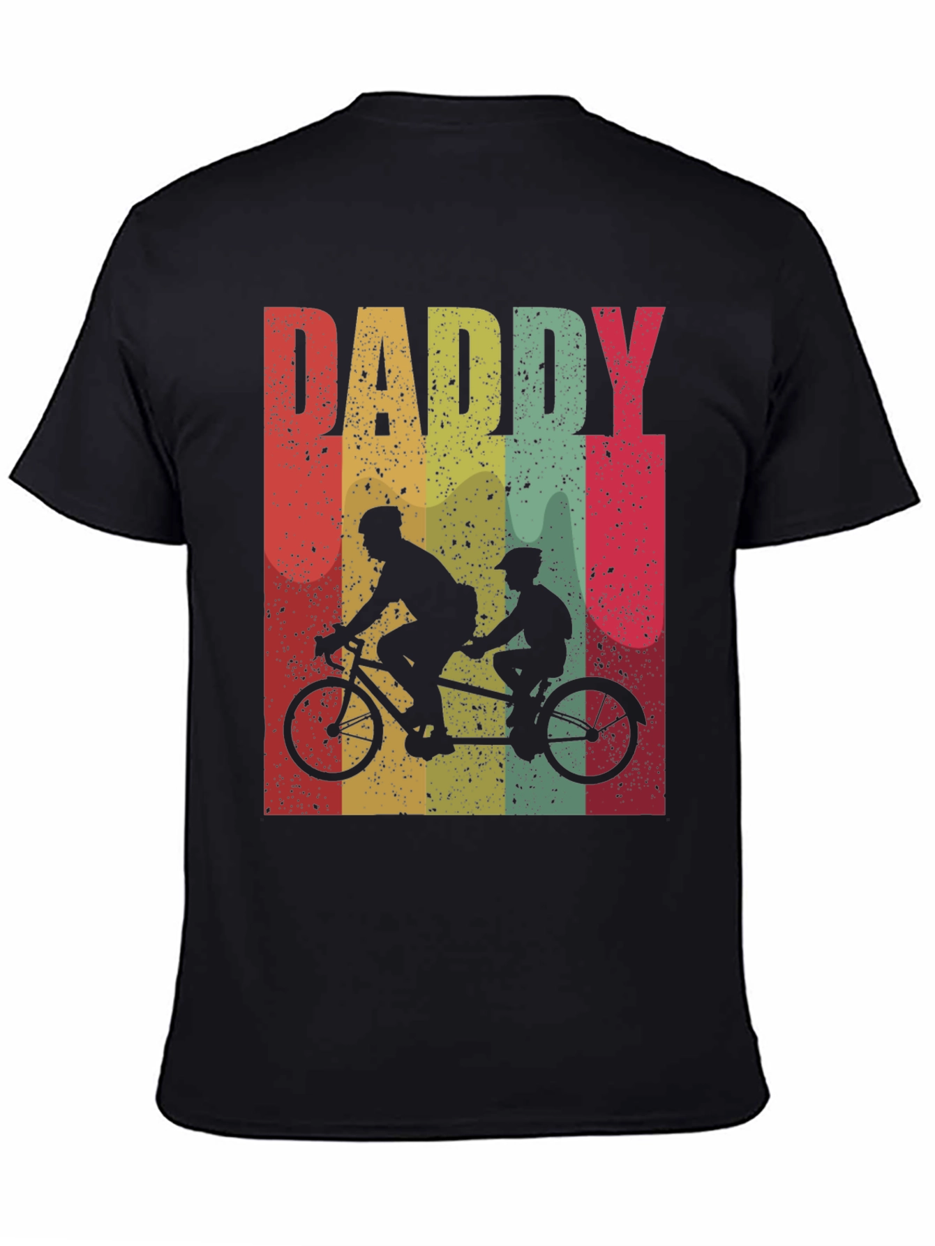 Retro Daddy Tandem Bike T-Shirt - Fathers Day Gift