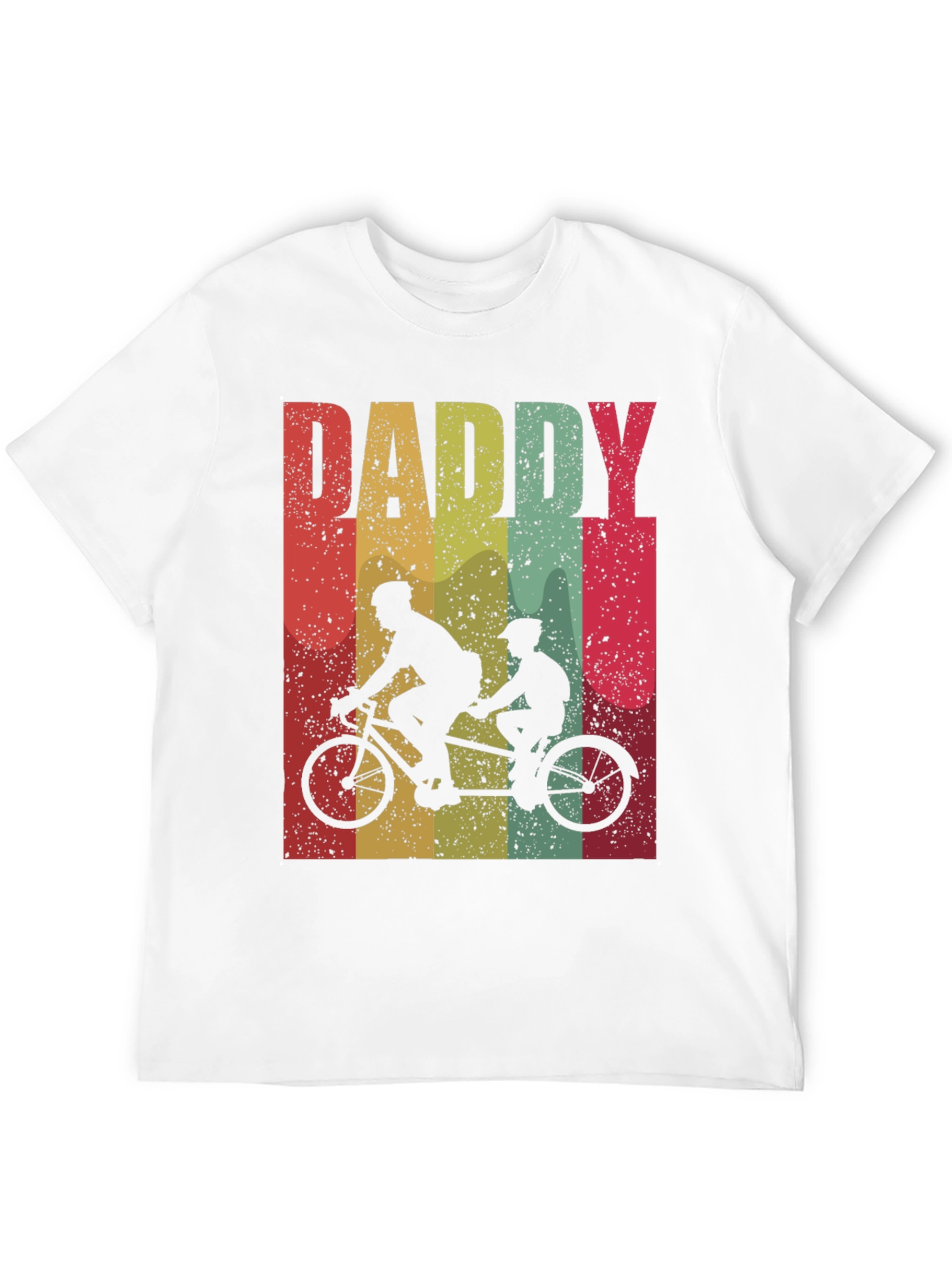 Retro Daddy Tandem Bike T-Shirt - Fathers Day Gift
