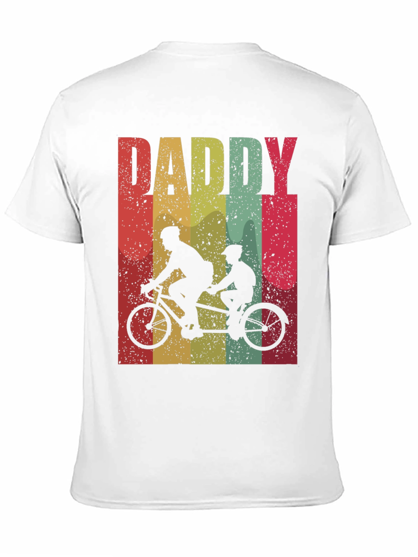 Retro Daddy Tandem Bike T-Shirt - Fathers Day Gift