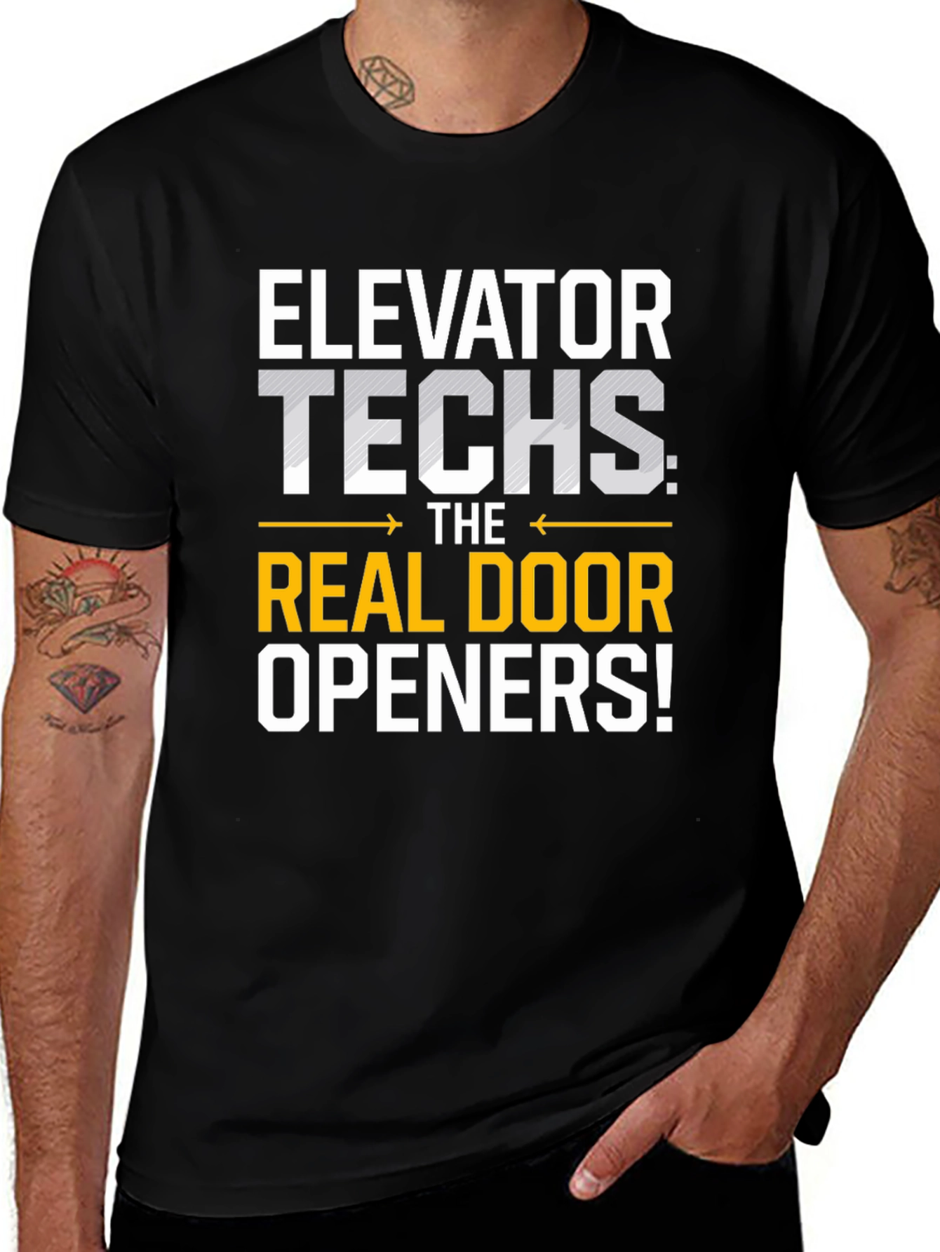 Elevator Techs Real Door Openers Graphic T-Shirt