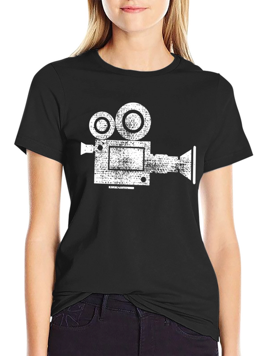 Vintage Camera Graphic T-Shirt - Black