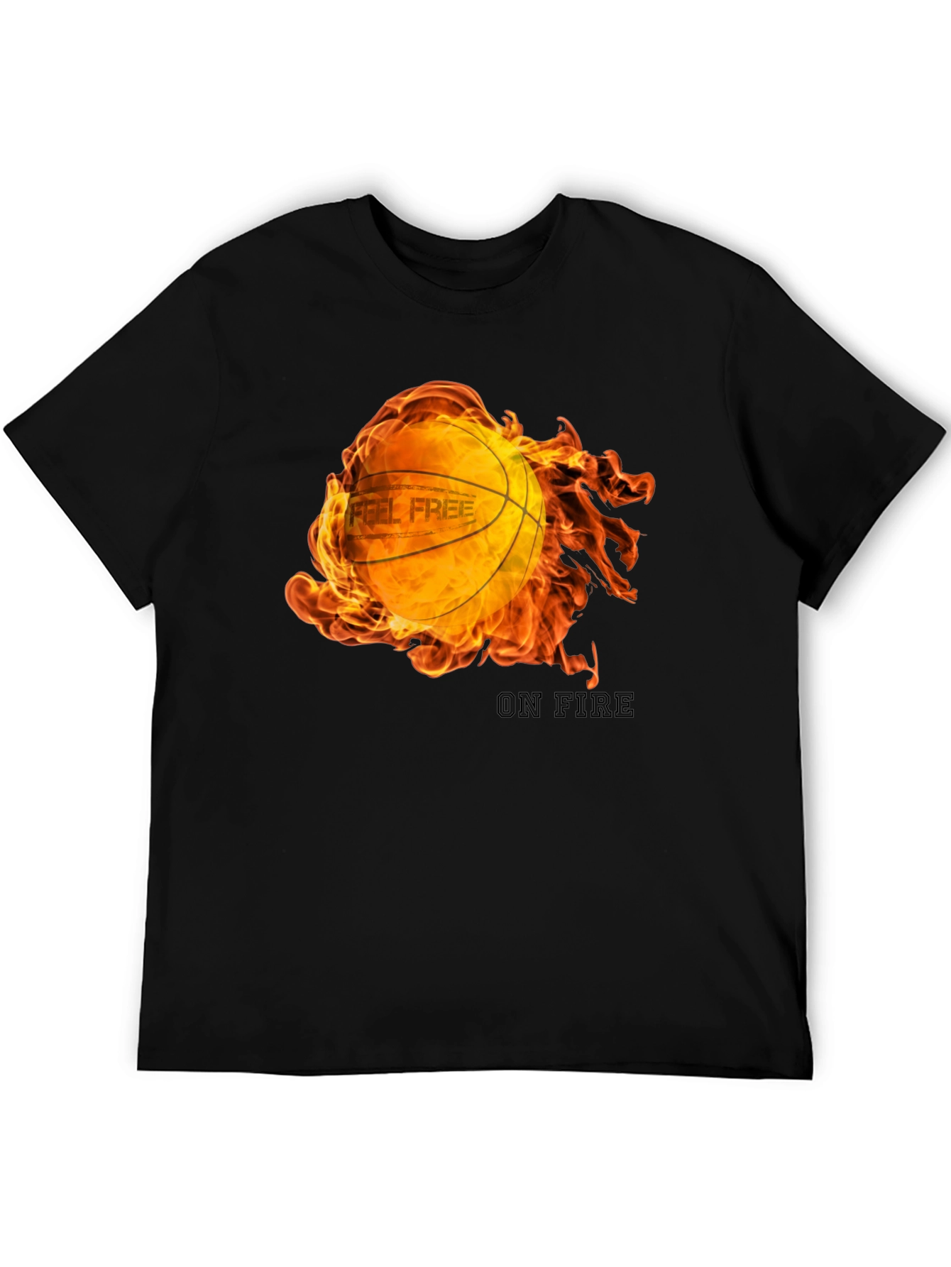 Feel Free On Fire Basketball Graphic T-Shirt