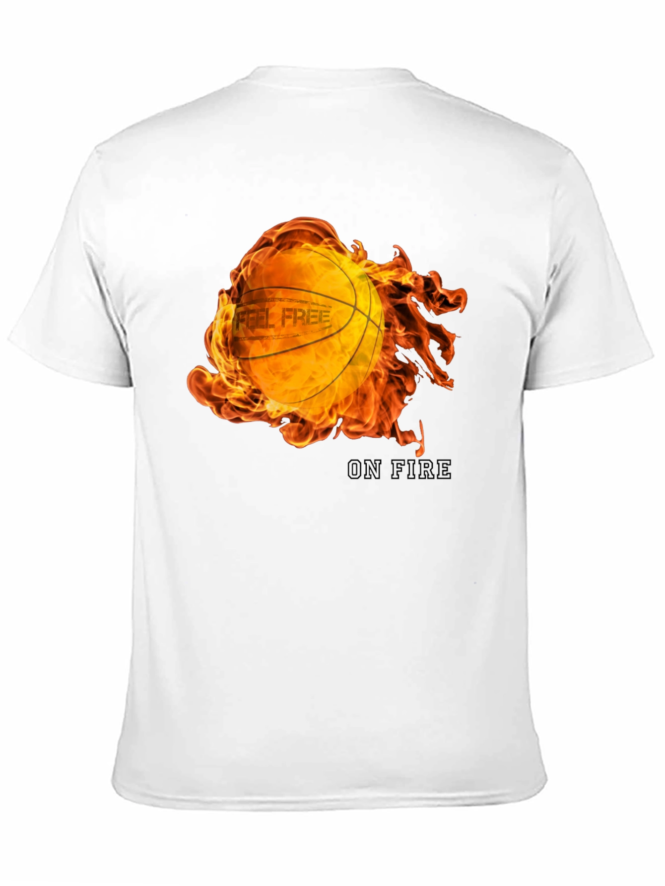 Feel Free On Fire Basketball Graphic T-Shirt