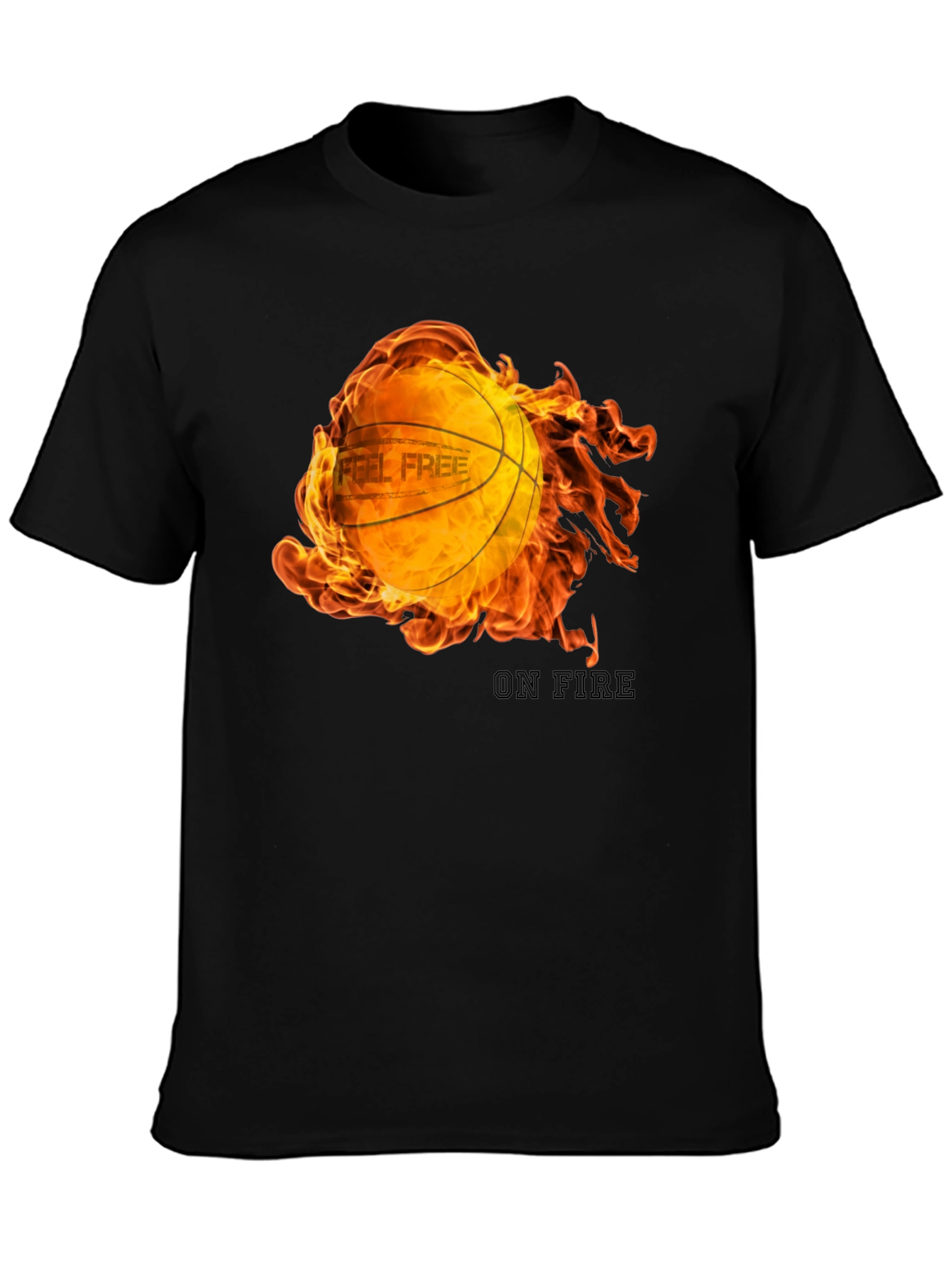 Feel Free On Fire Basketball Graphic T-Shirt