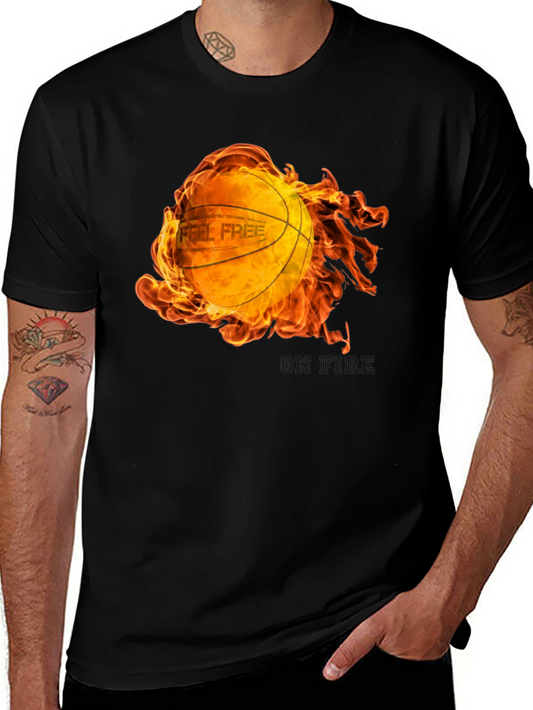 Feel Free On Fire Basketball Graphic T-Shirt