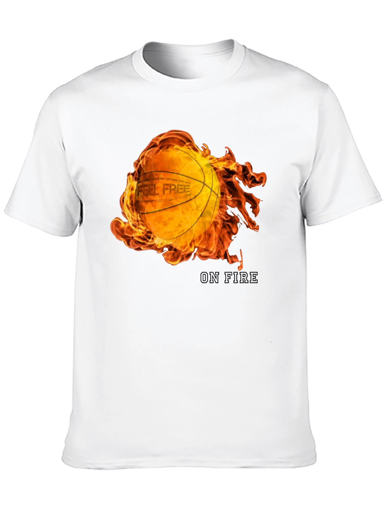 Feel Free On Fire Basketball Graphic T-Shirt