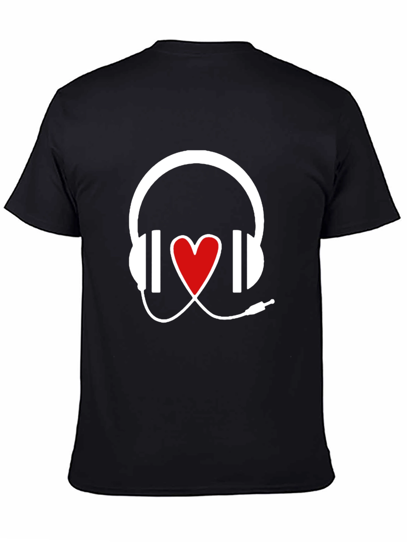 Music Lover Heart Headphones Graphic Tee