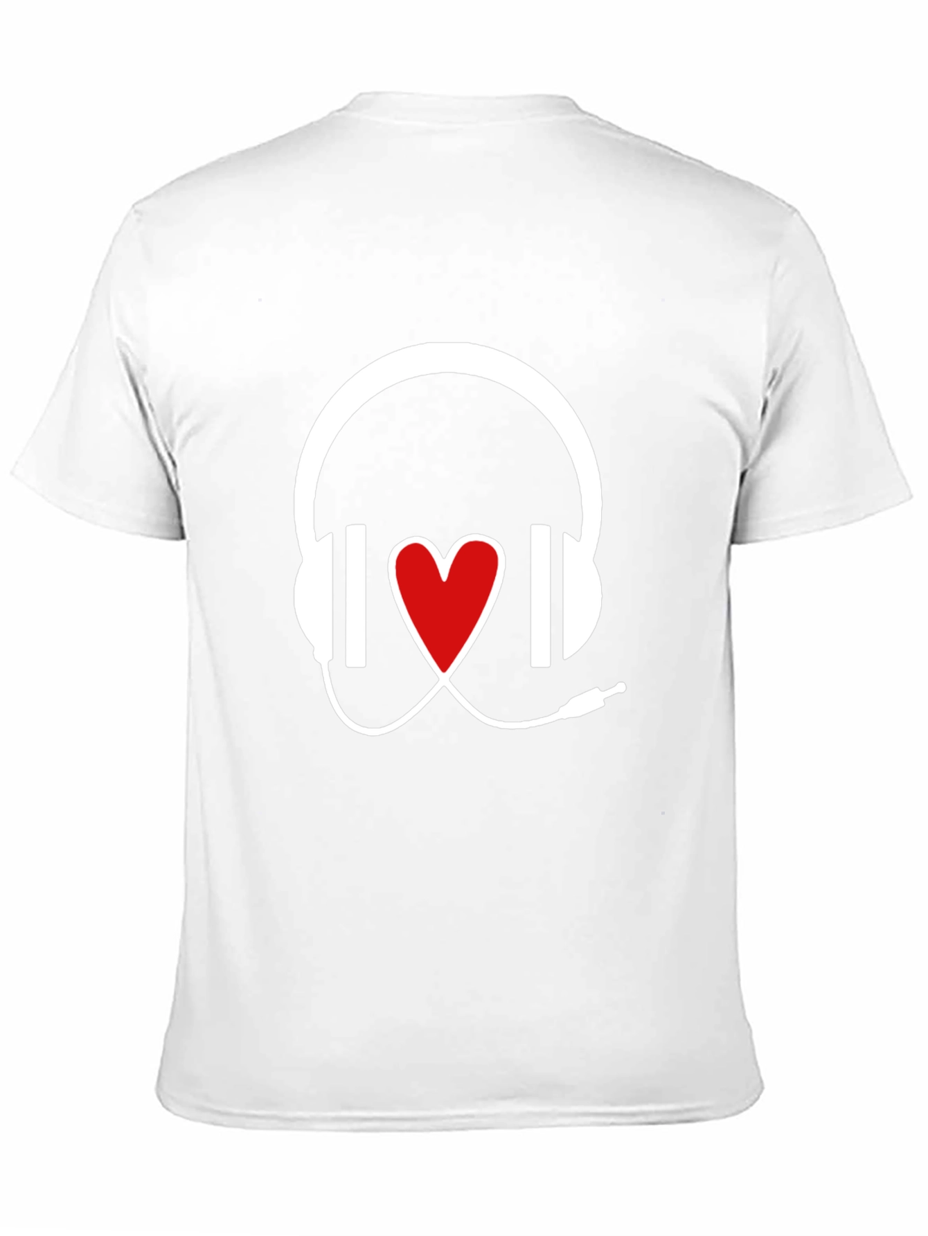 Music Lover Heart Headphones Graphic Tee