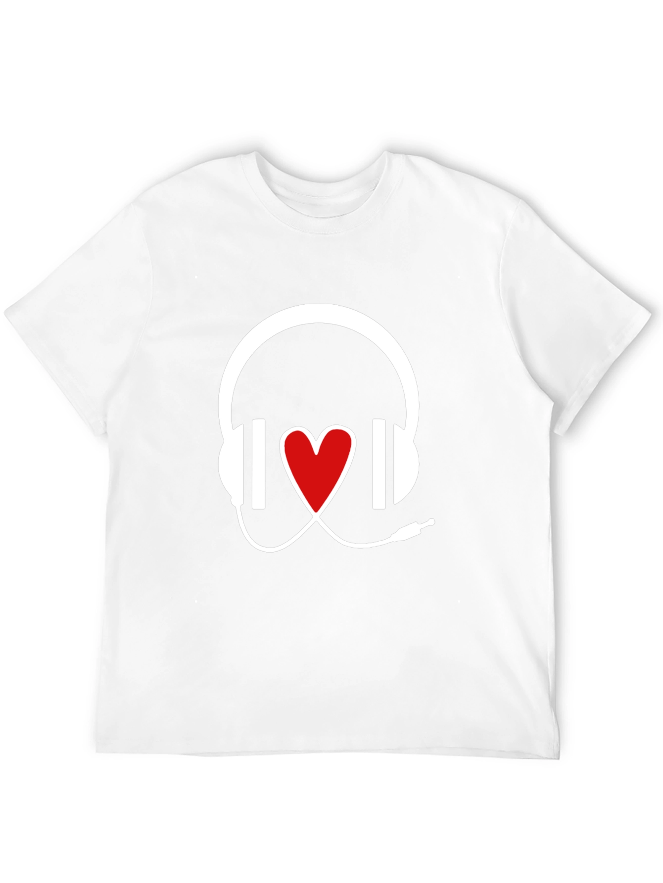 Music Lover Heart Headphones Graphic Tee