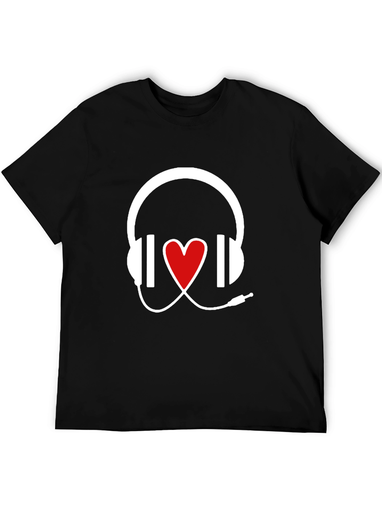 Music Lover Heart Headphones Graphic Tee