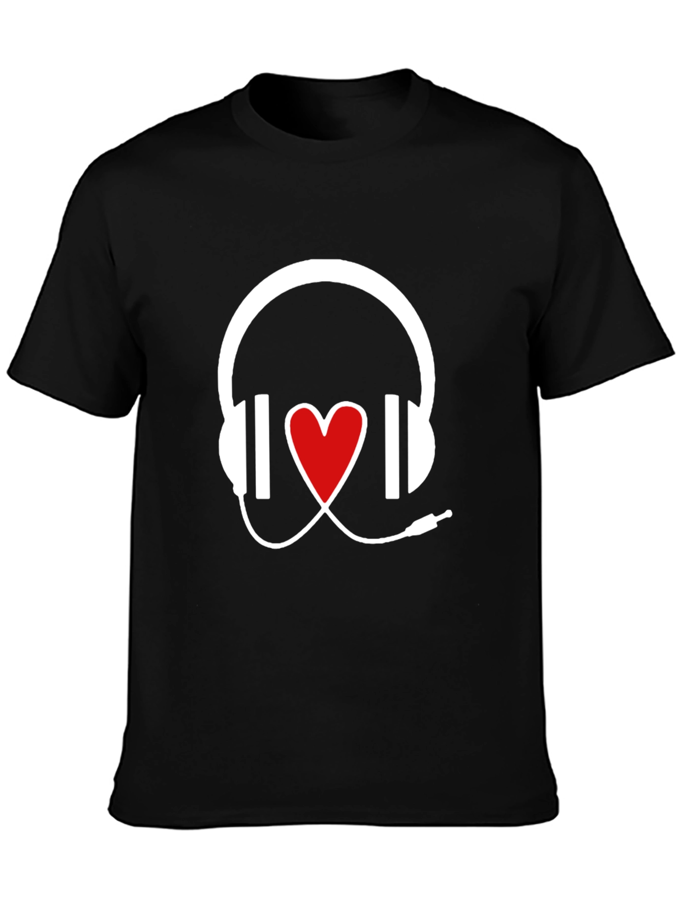 Music Lover Heart Headphones Graphic Tee