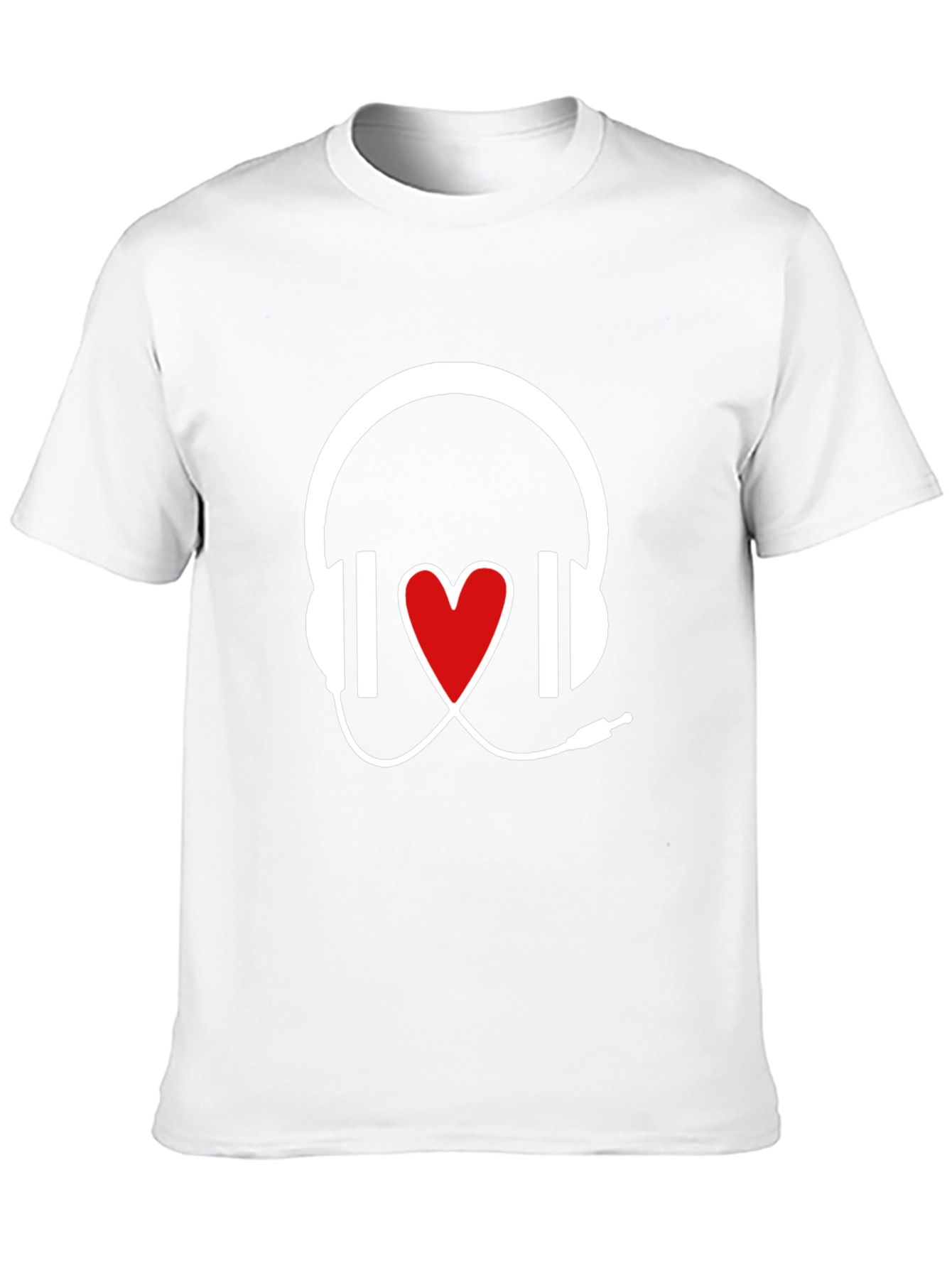 Music Lover Heart Headphones Graphic Tee
