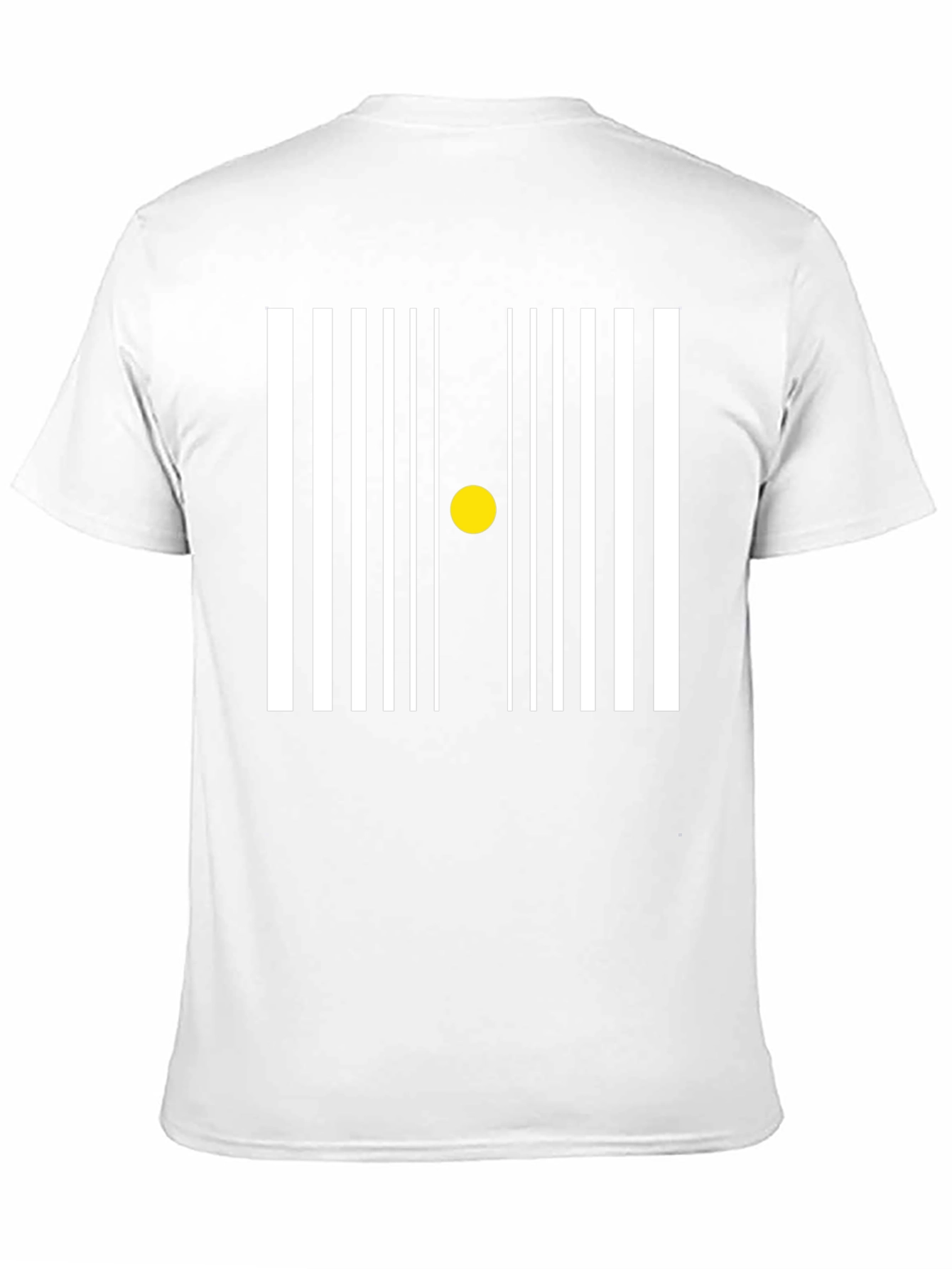 Modern Geometric Barcode T-Shirt - Black