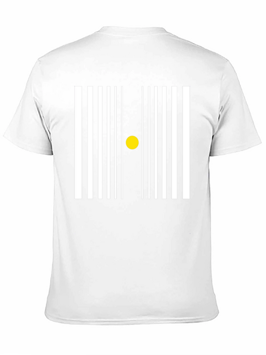Modern Geometric Barcode T-Shirt - Black