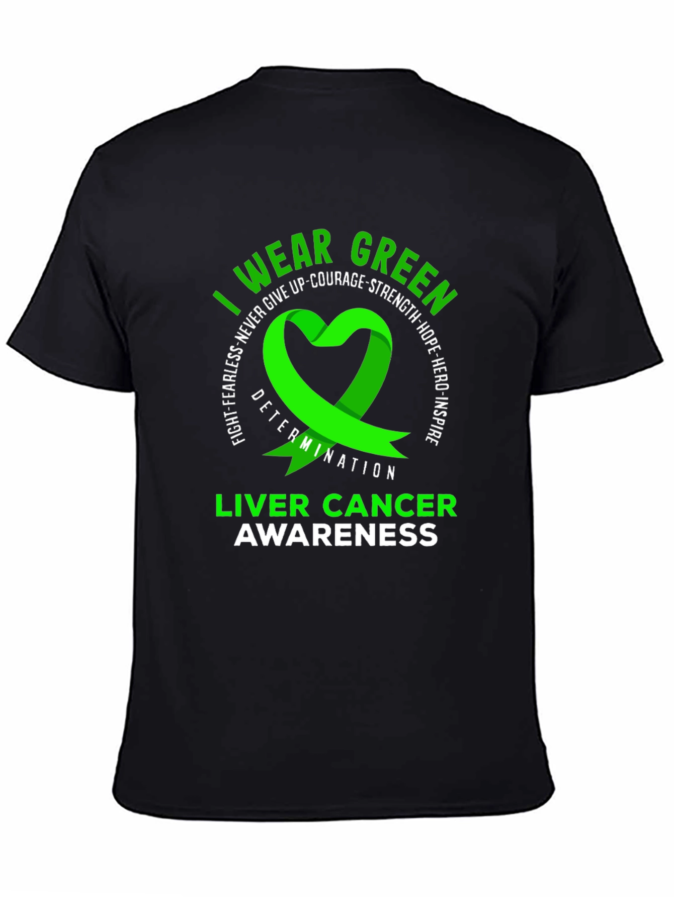 Liver Cancer Awareness Green Ribbon T-Shirt