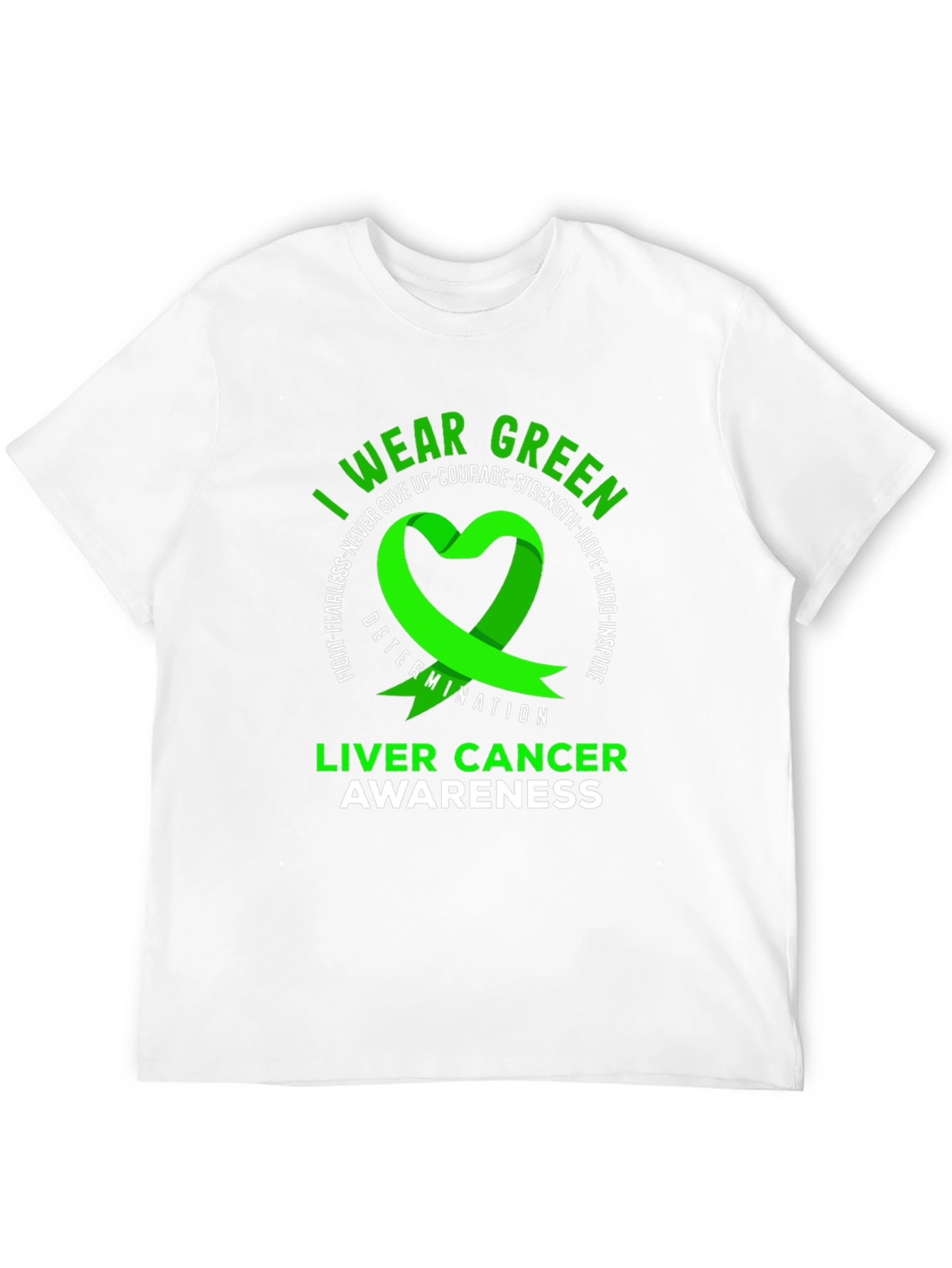 Liver Cancer Awareness Green Ribbon T-Shirt