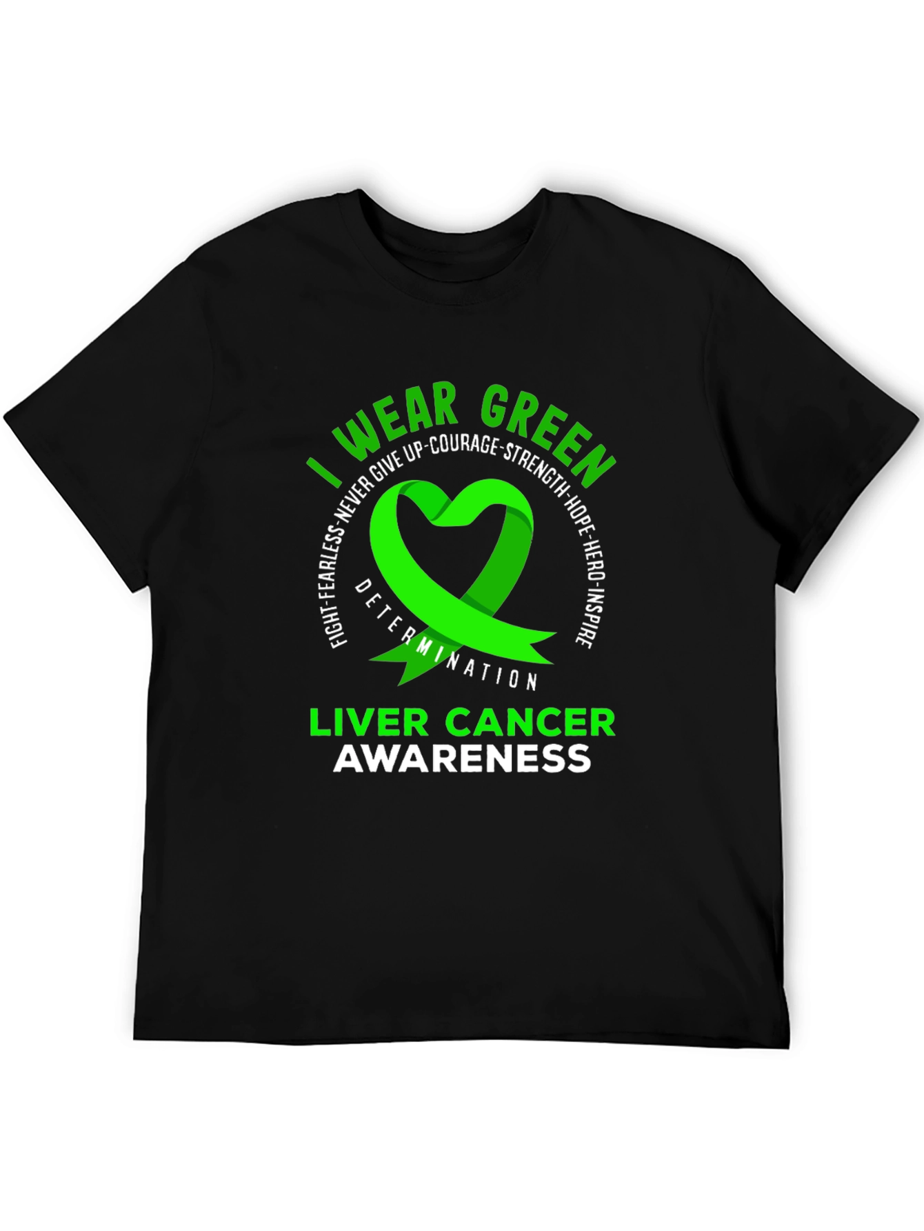 Liver Cancer Awareness Green Ribbon T-Shirt