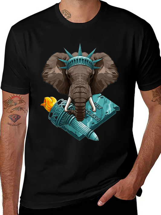 Statue of Liberty Elephant Graphic T-Shirt
