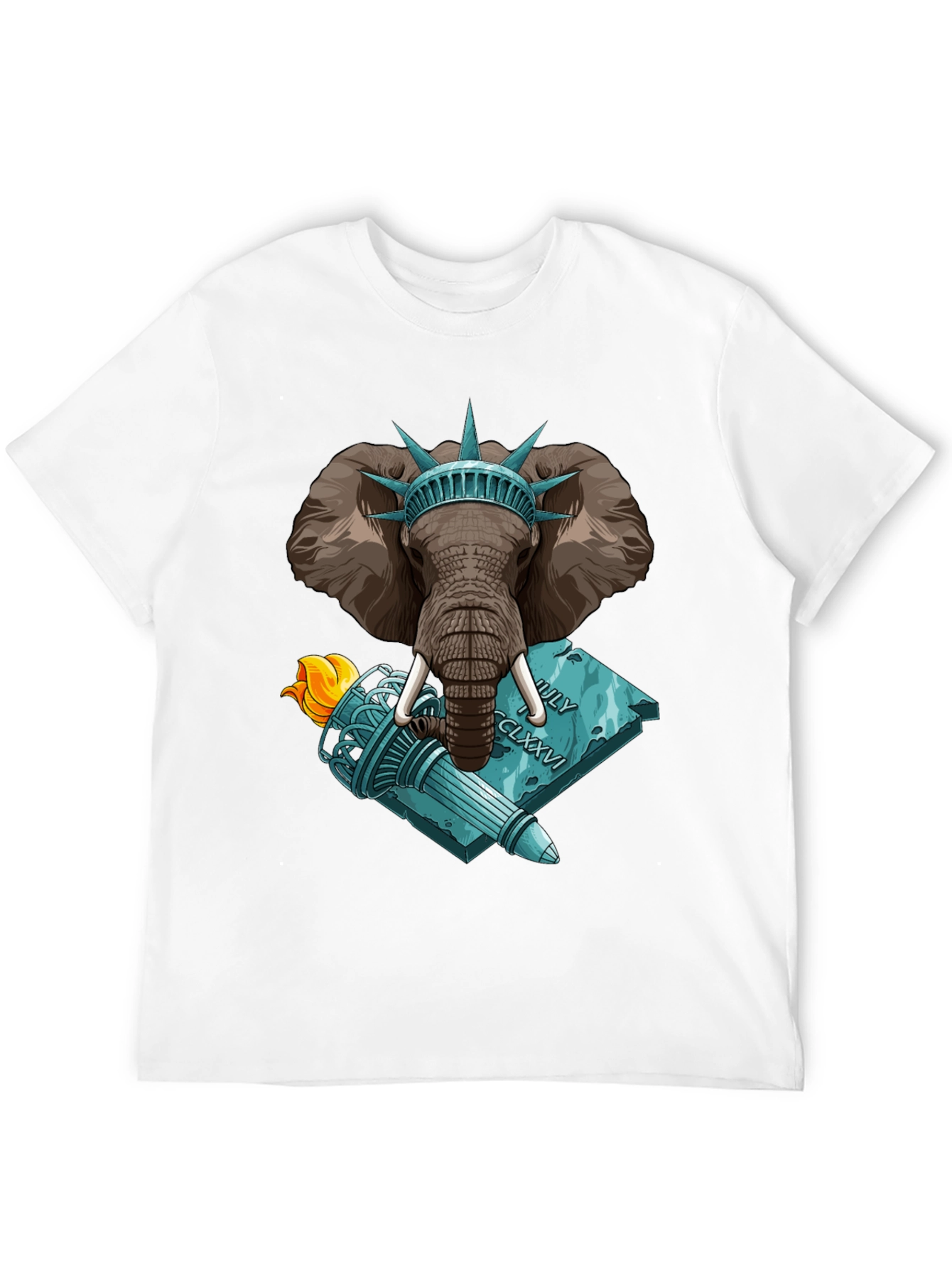 Statue of Liberty Elephant Graphic T-Shirt