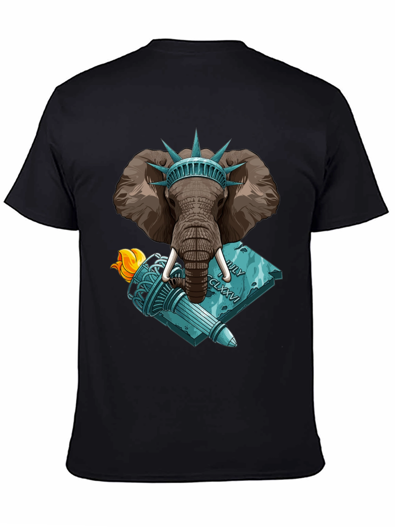 Statue of Liberty Elephant Graphic T-Shirt