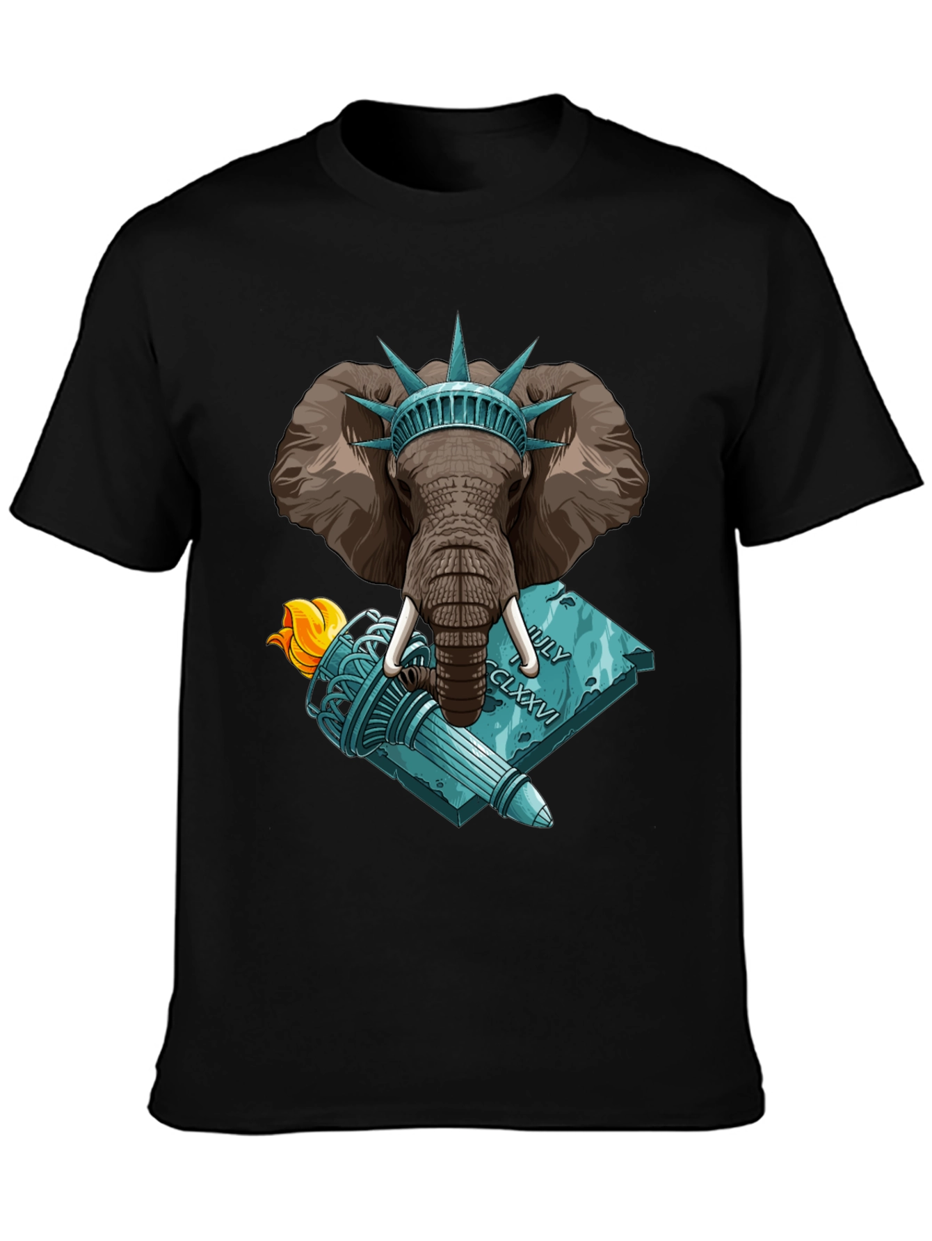 Statue of Liberty Elephant Graphic T-Shirt