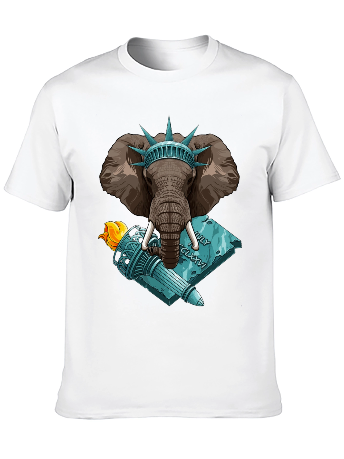 Statue of Liberty Elephant Graphic T-Shirt