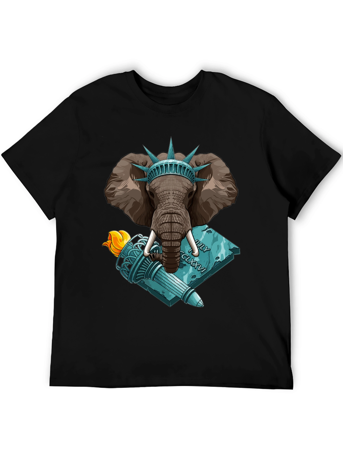 Statue of Liberty Elephant Graphic T-Shirt