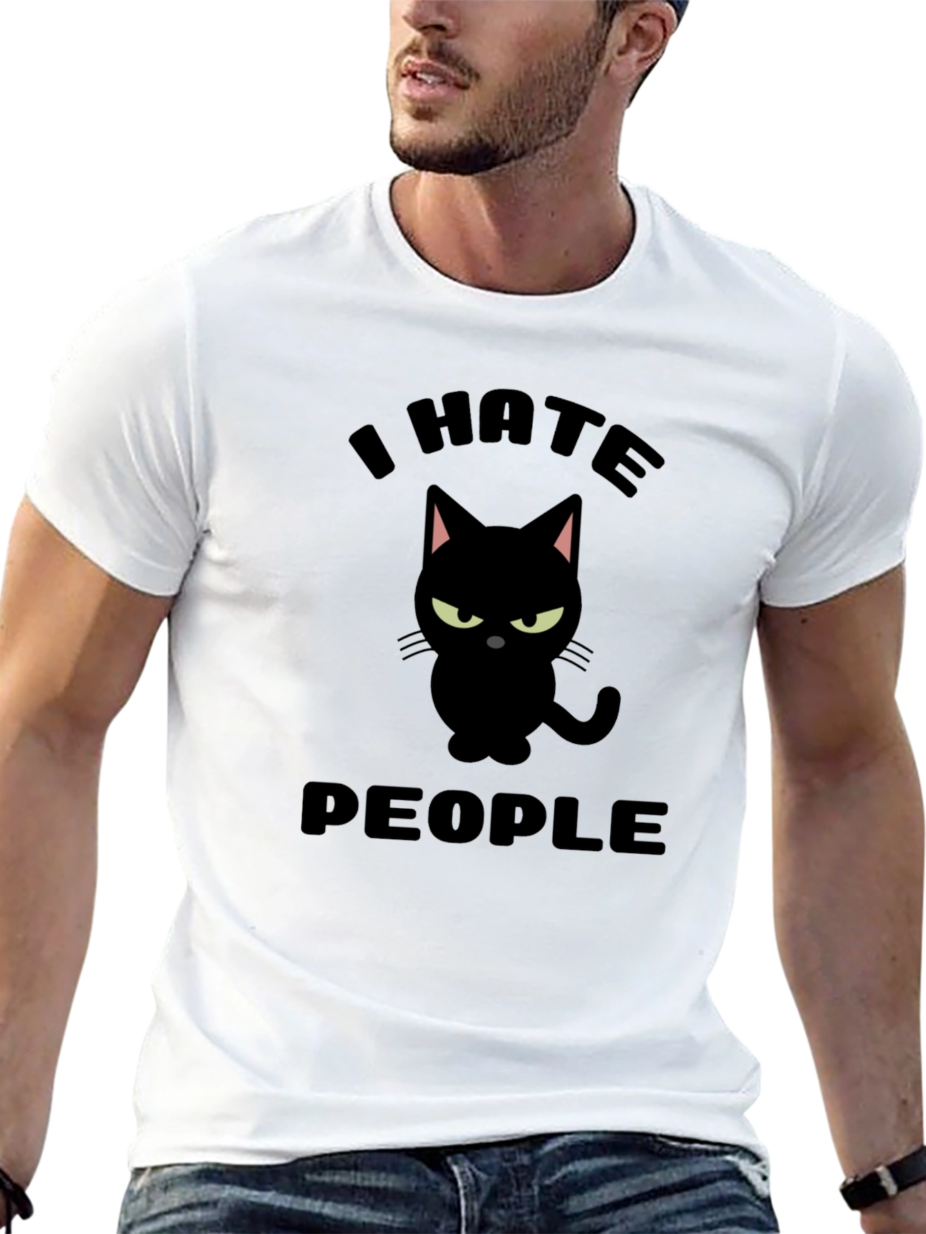 I Hate People Cat Graphic T-Shirt