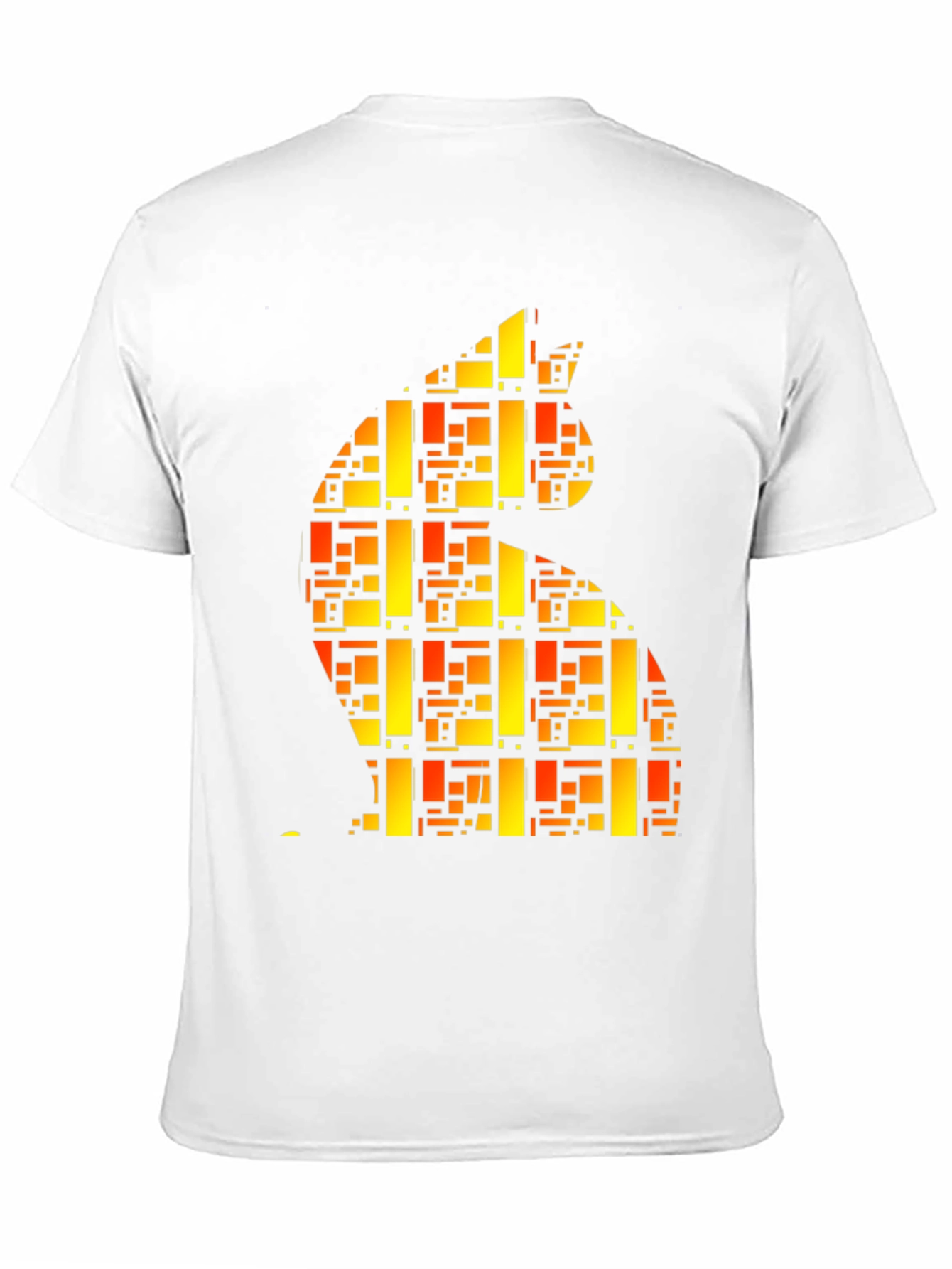 Abstract Geometric Cat Graphic Print Tee