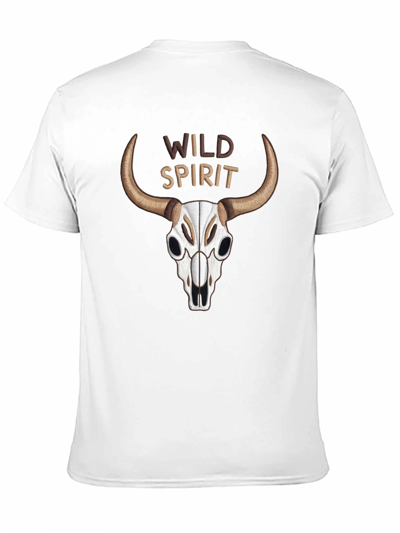 Wild Spirit Skull Graphic Tee - Black