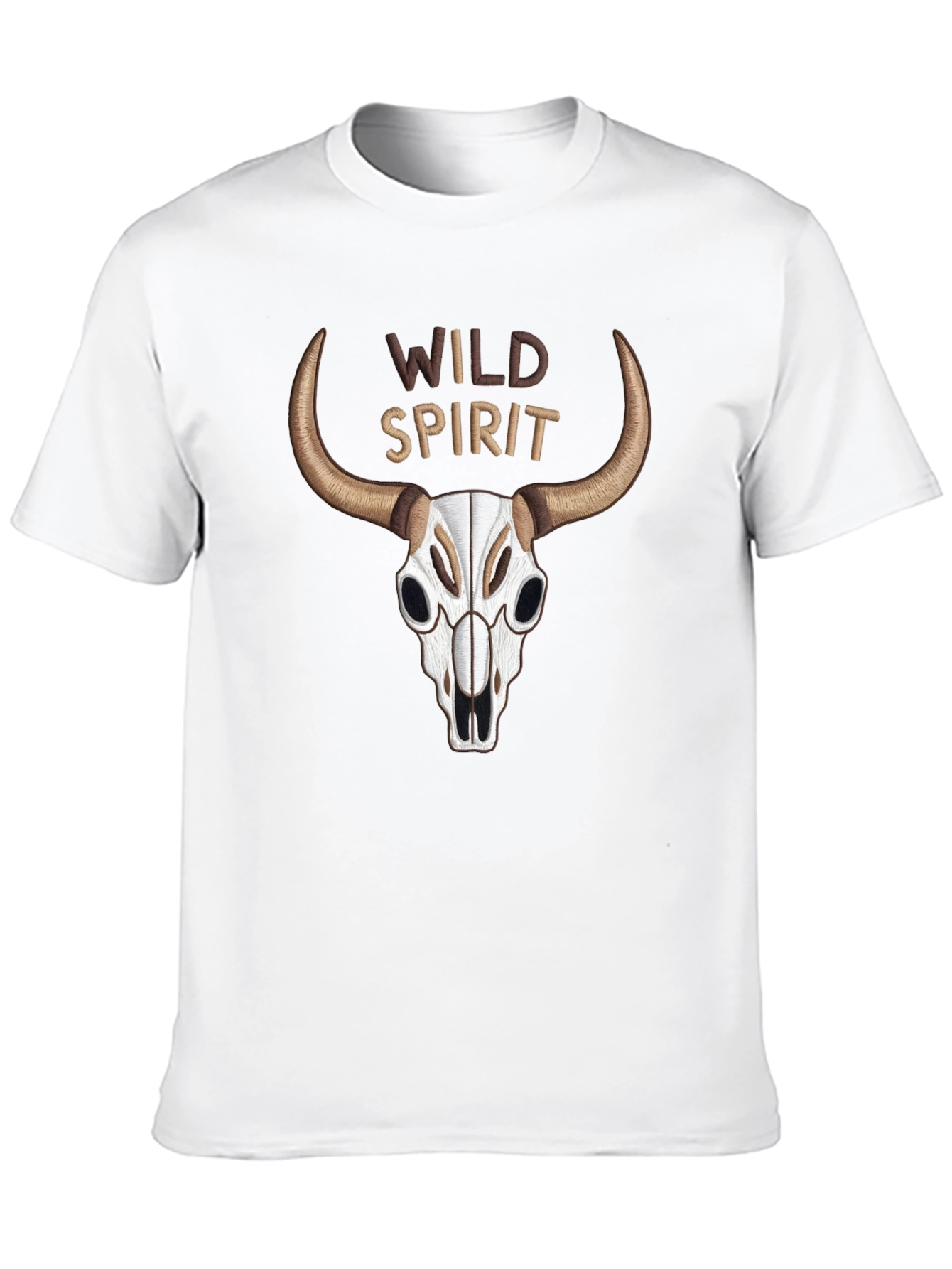 Wild Spirit Skull Graphic Tee - Black