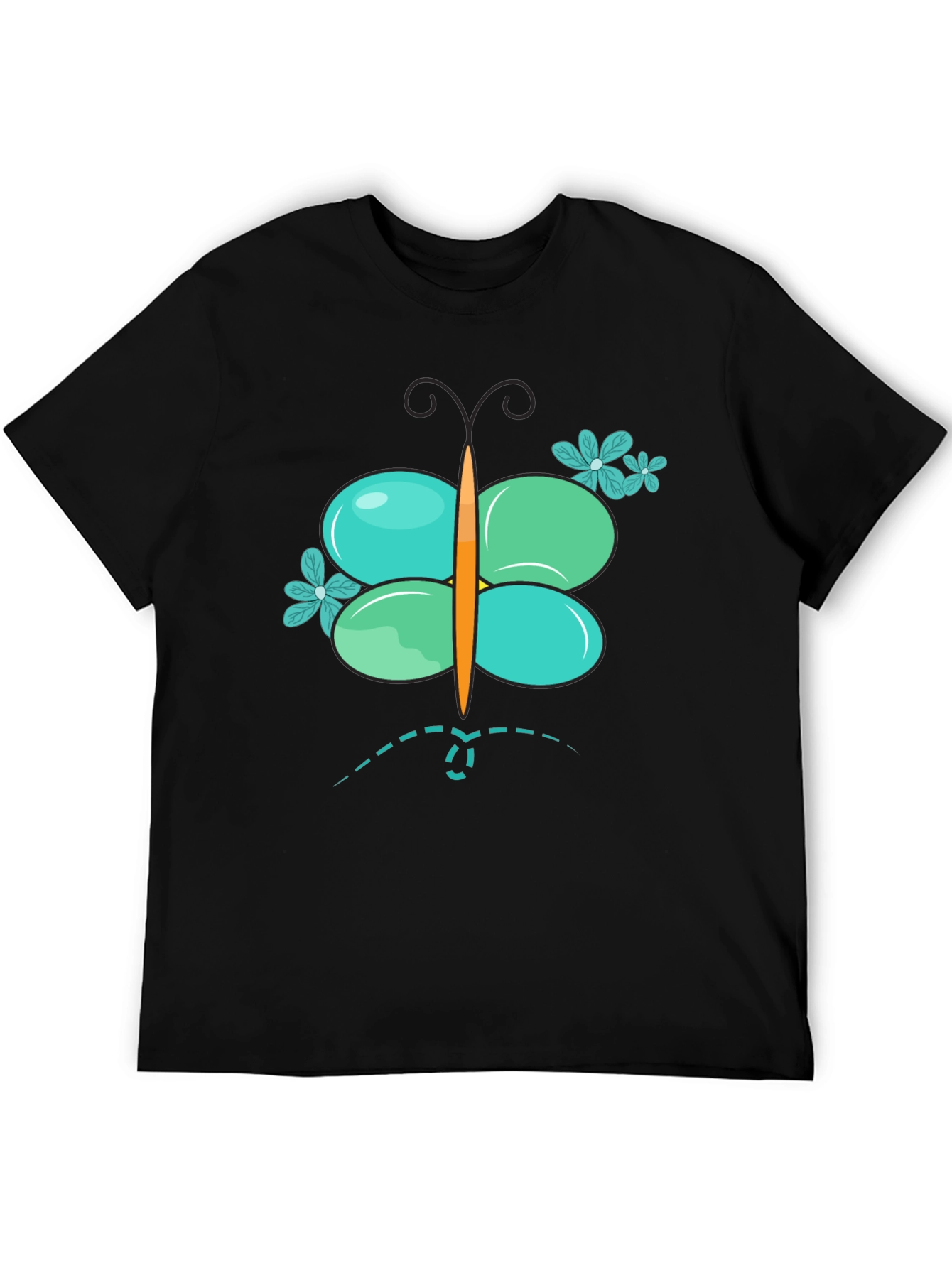 Butterfly Graphic Mens Black T-Shirt