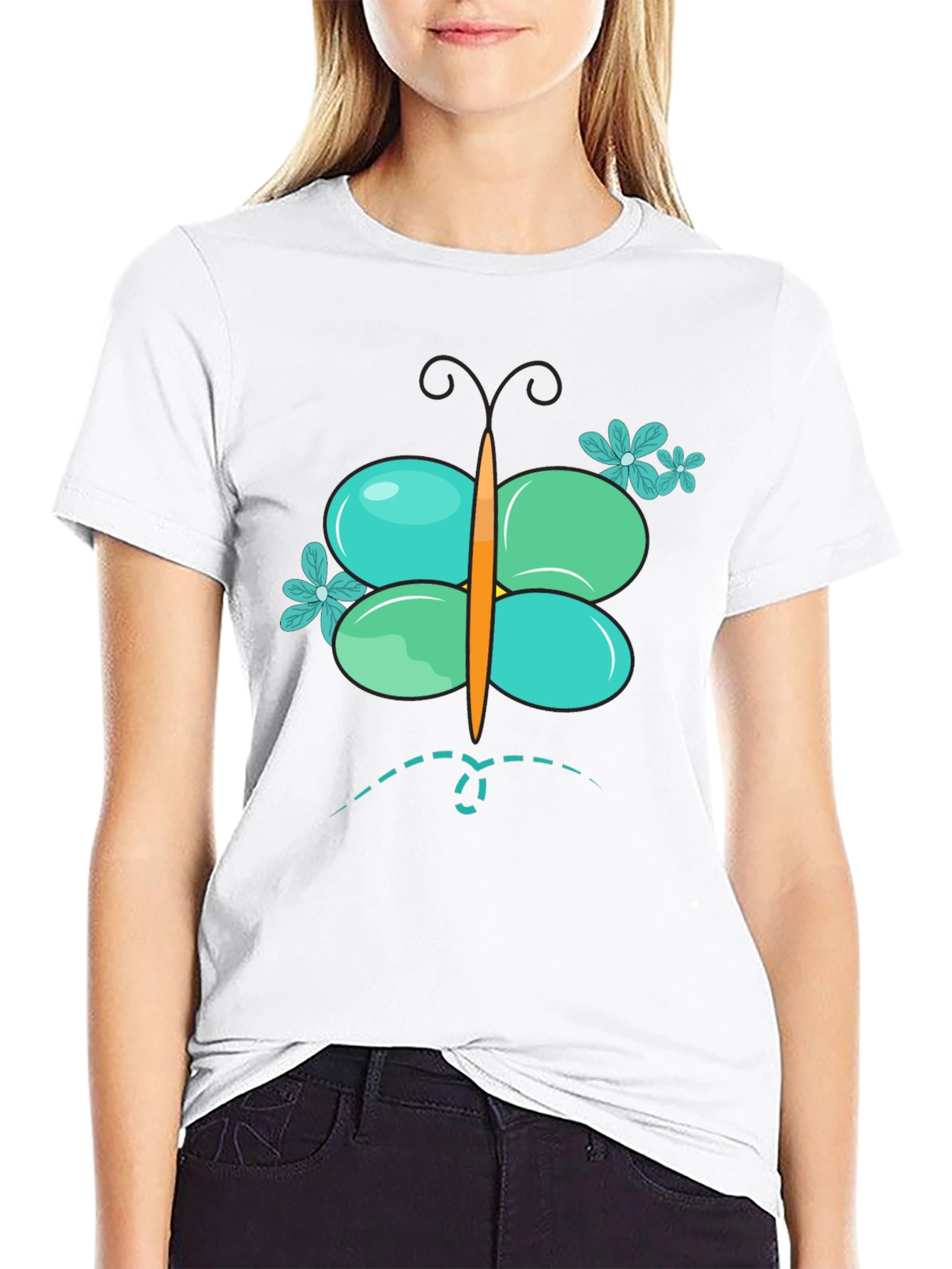 Butterfly Graphic Mens Black T-Shirt