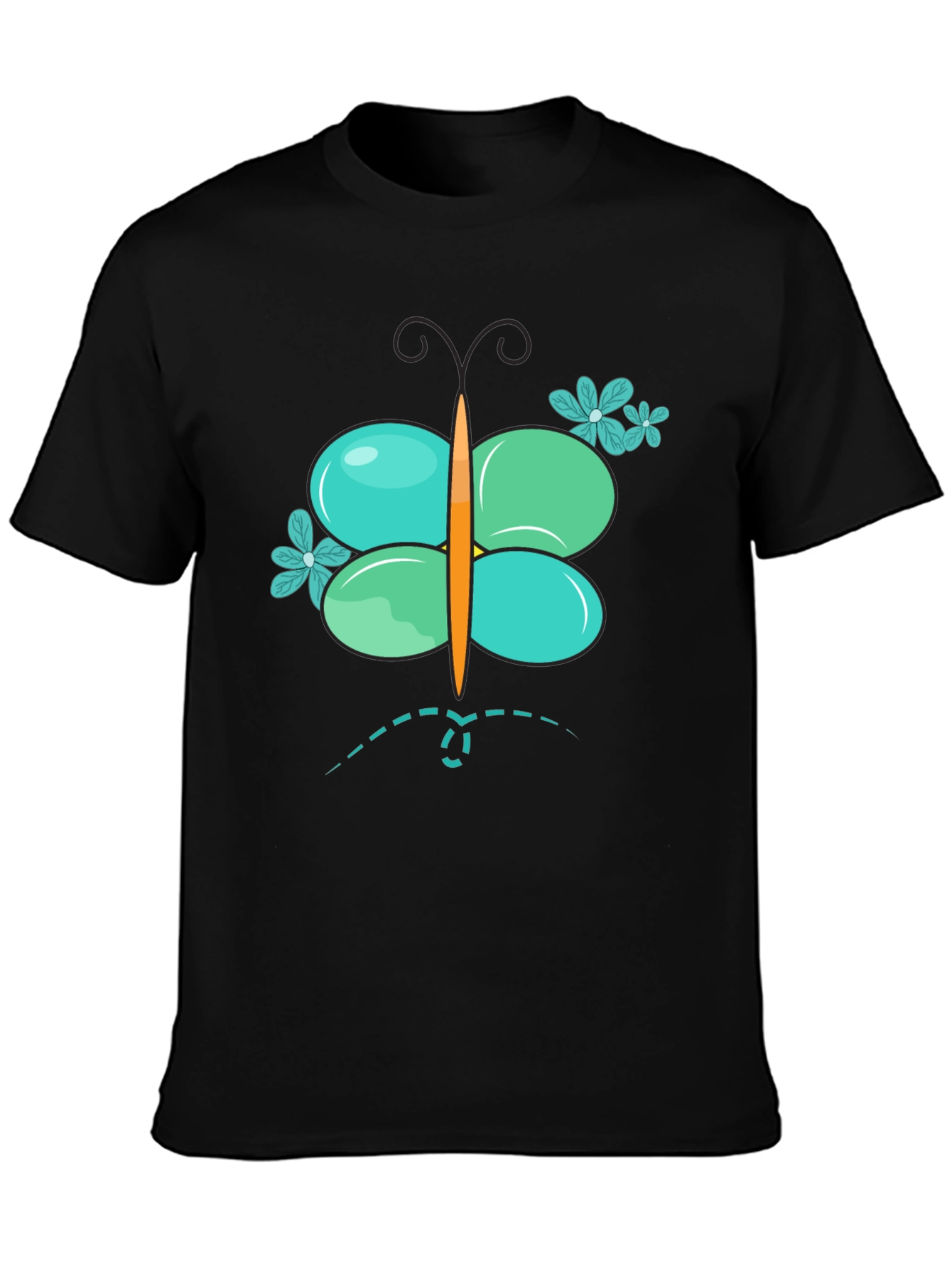 Butterfly Graphic Mens Black T-Shirt