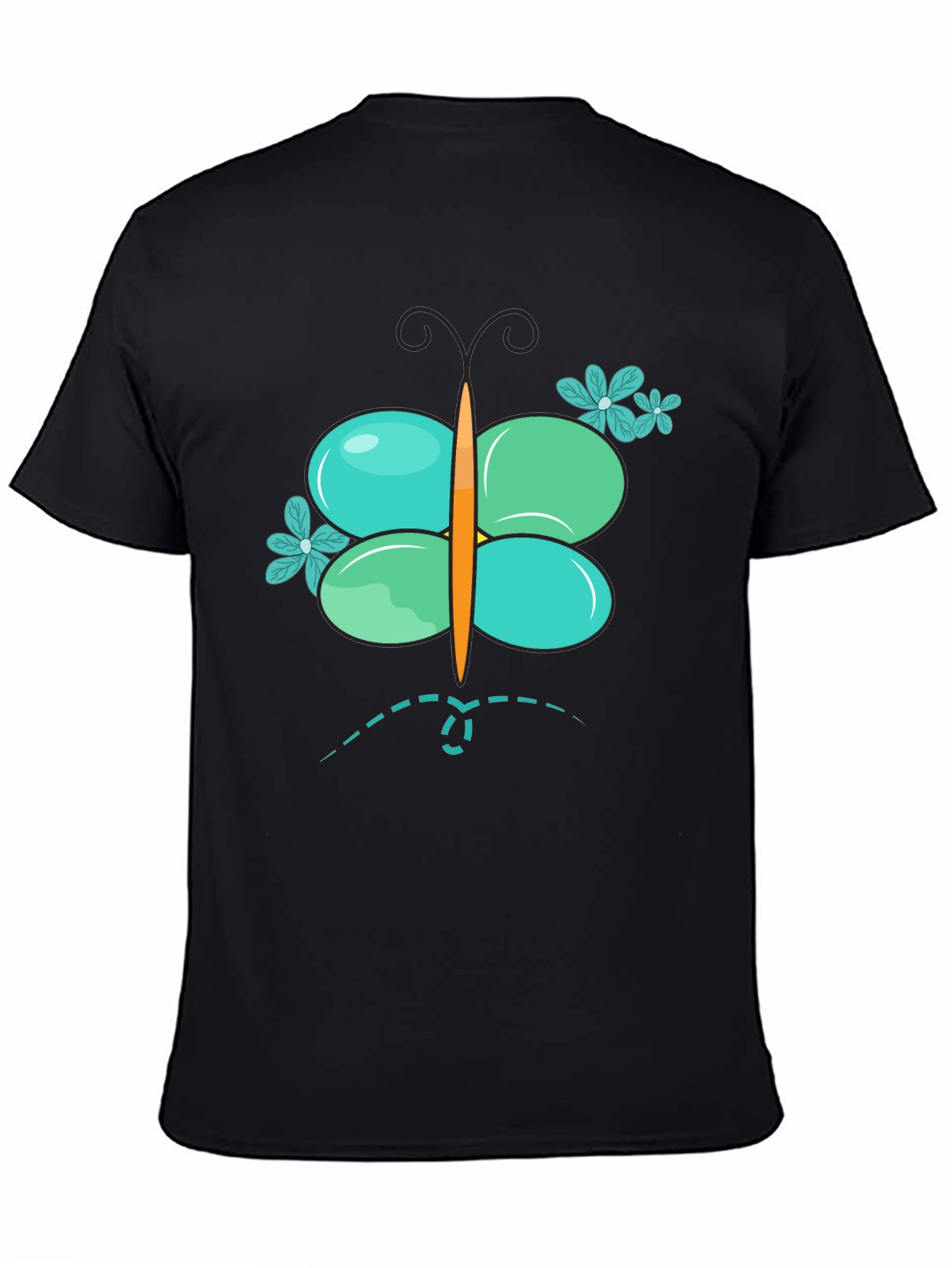 Butterfly Graphic Mens Black T-Shirt