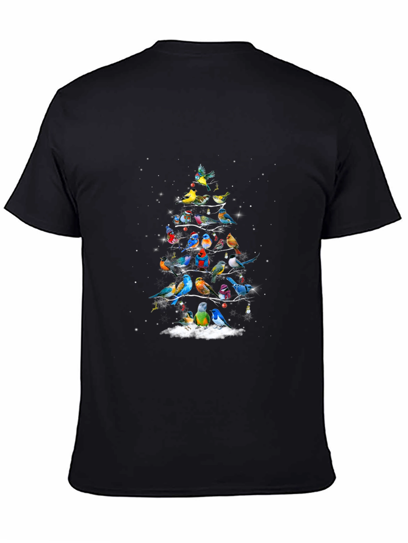 Festive Bird Christmas Tree Graphic Tee