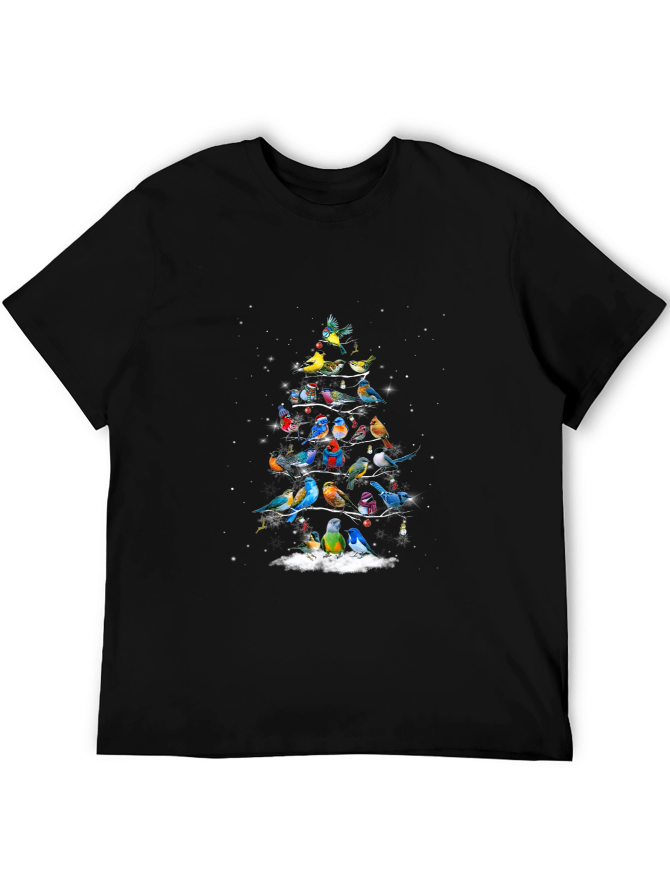 Festive Bird Christmas Tree Graphic Tee