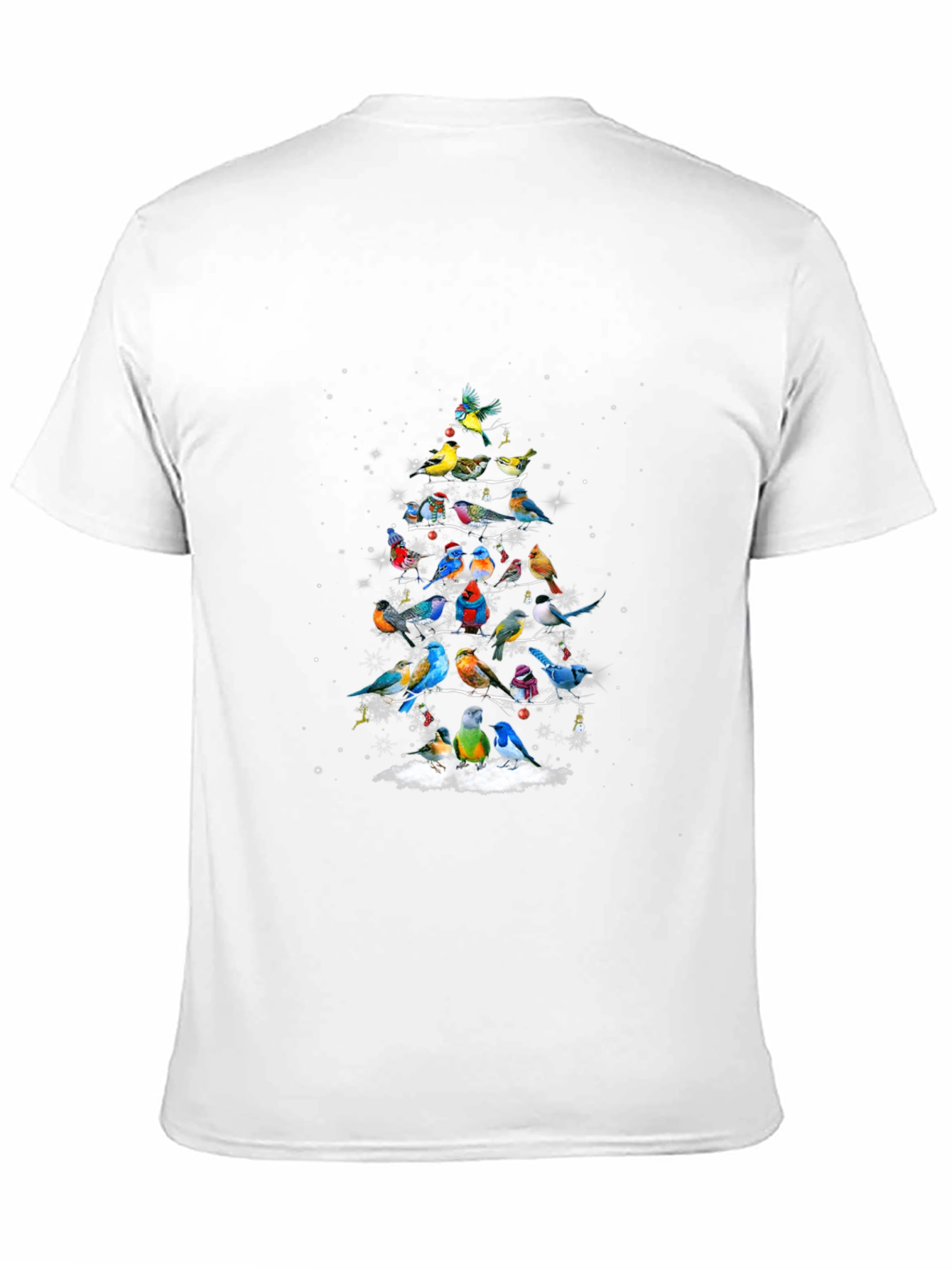 Festive Bird Christmas Tree Graphic Tee
