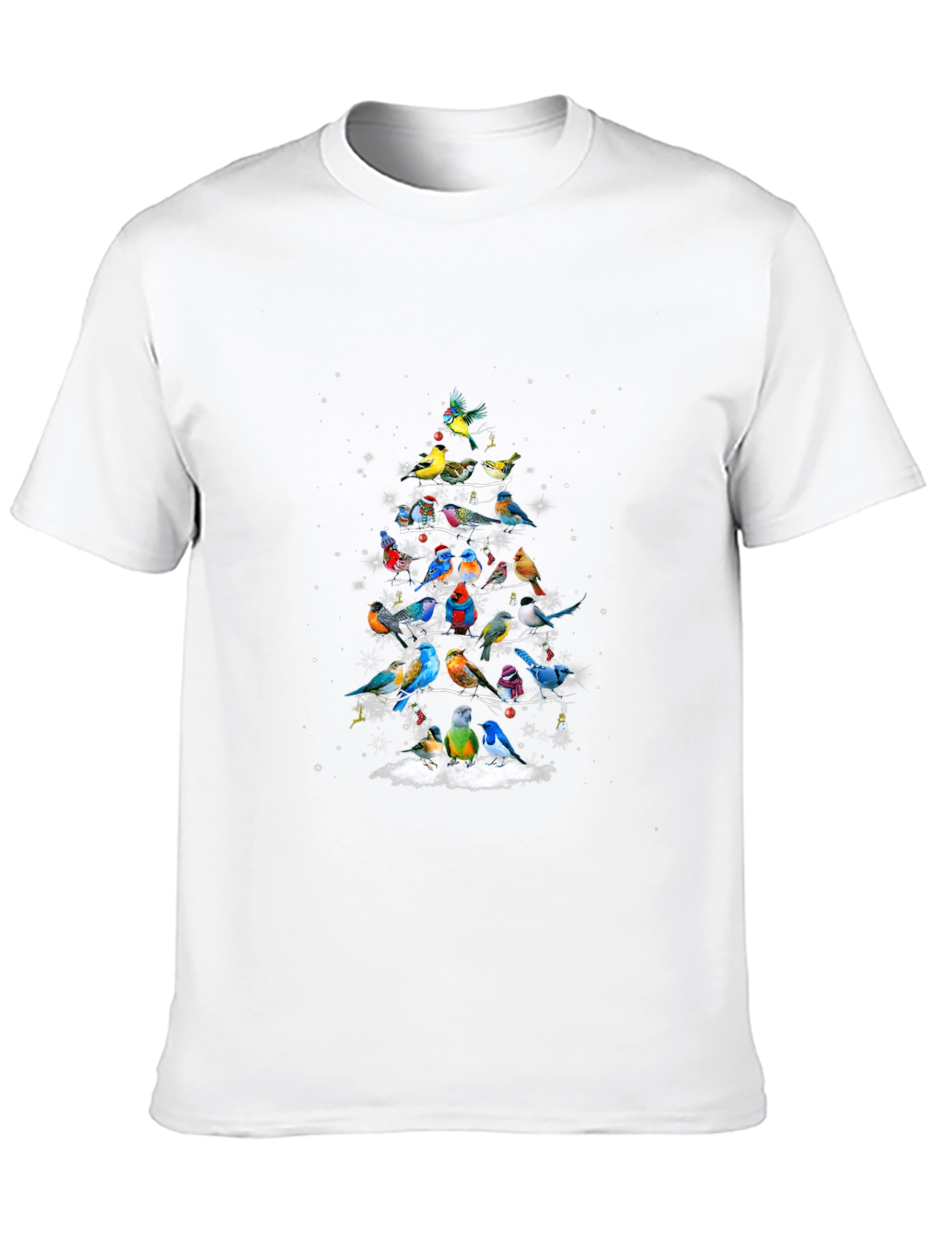 Festive Bird Christmas Tree Graphic Tee